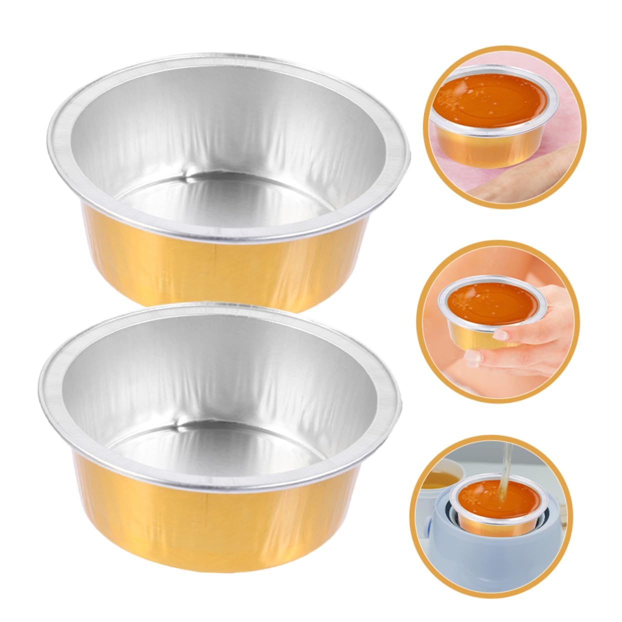 IPetBoom 8-Piece Hair Removal Wax Kit with Small Bowl Heater, Wax Warmer, Melts & Aluminum Foil - Golden Waxing Supplies for Smooth Skin at Home/Salon | DIY Bikini, Face & Body Hair Removal