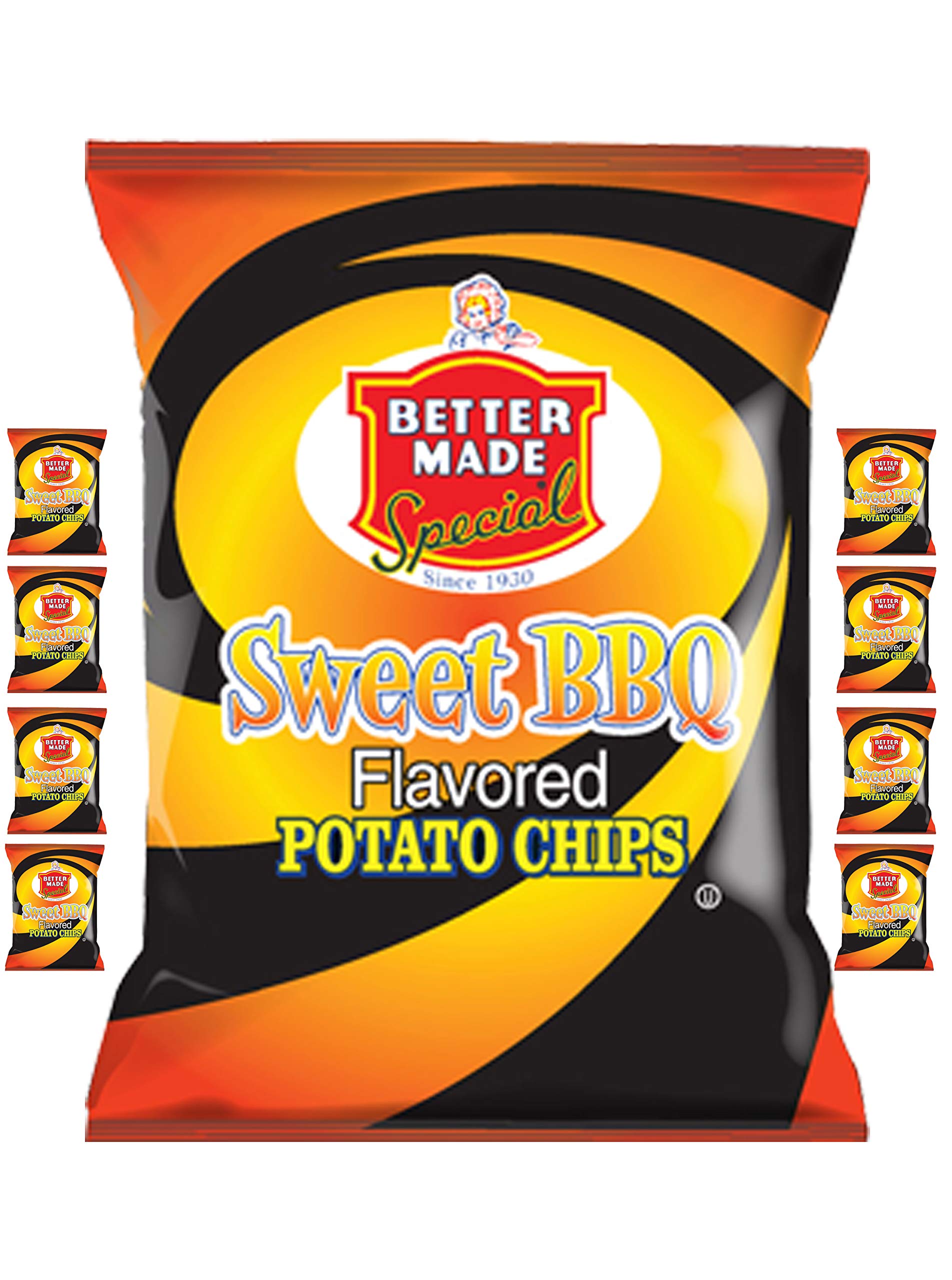 Better Made Special Sweet BBQ Potato Chips - Pack of 8 (2.75oz Each) | Party Snacks, Picnic Food & Game Day Treats