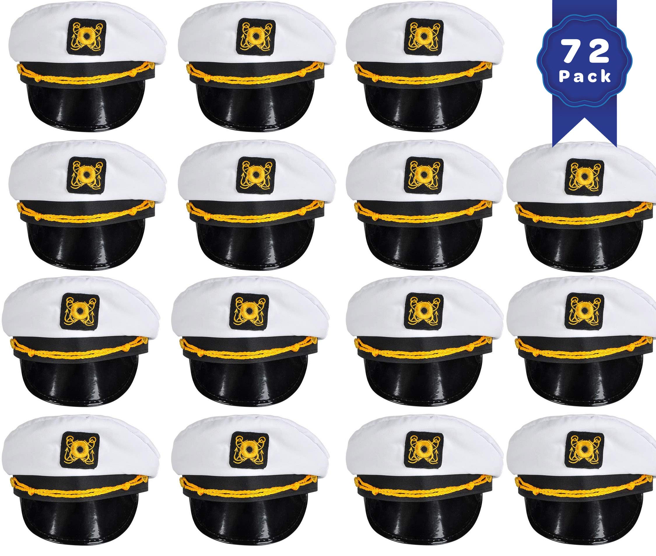 72 Pack Bulk Sailor Hats - Nautical Captain Hats for Men & Women - Perfect for Cruise Vacations, Themed Parties, and Group Events - Durable Costume Accessories for Boating, Halloween, and Role Play