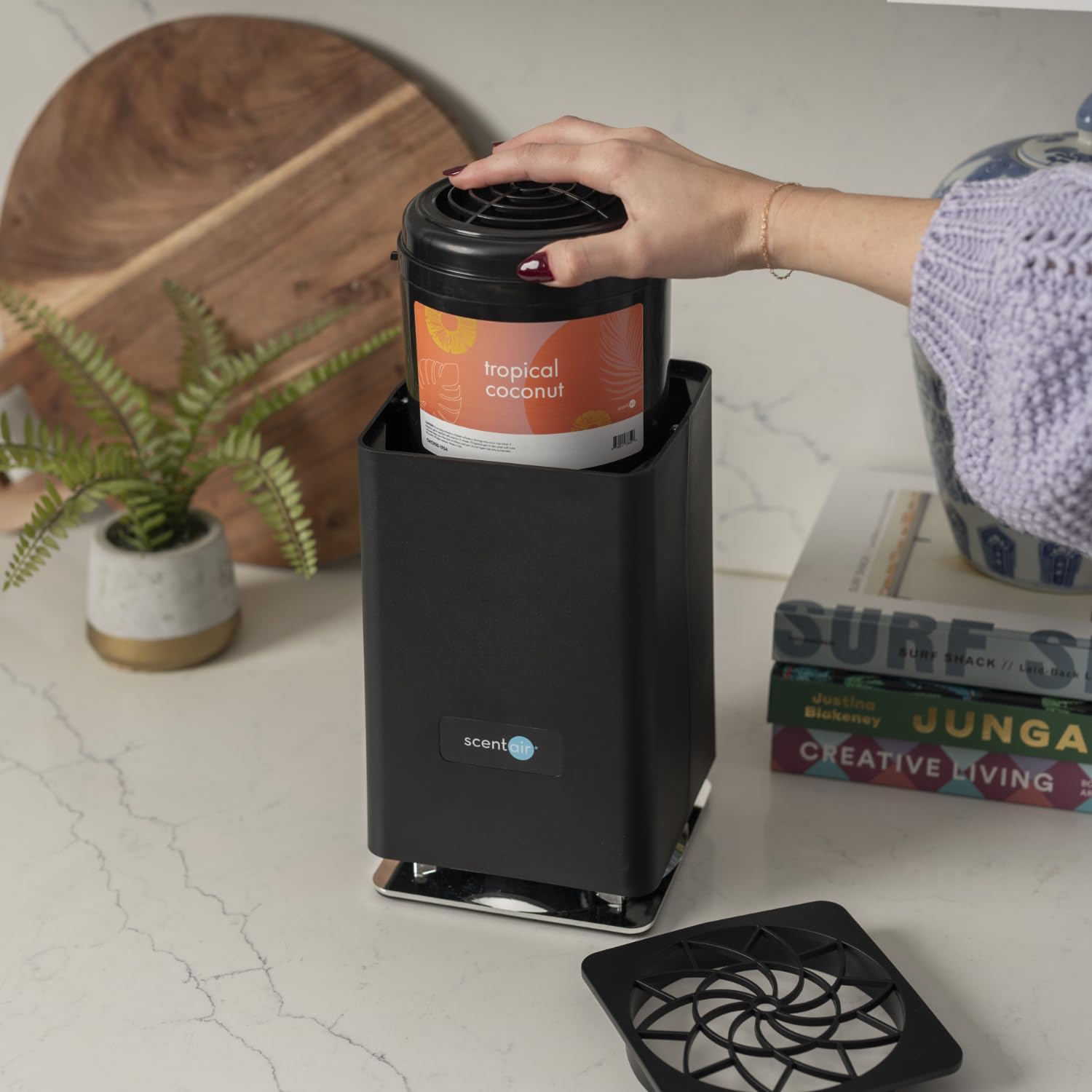 Whisper Home Aroma Diffuser - 800 Sq. Ft Essential Oil Diffuser with WiFi, Bluetooth & Smart Home Compatibility (Works with Alexa & Google) - Black | Perfect for Bedroom, Living Room & Office Relaxation