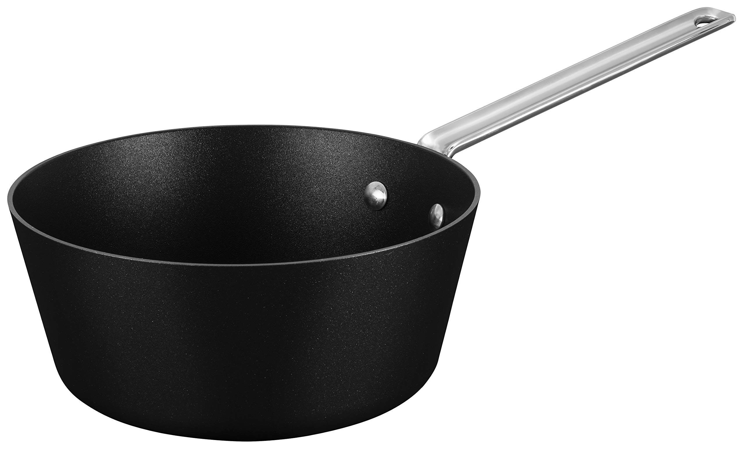 SCANPAN 54232208 8.7-Inch Black Sauce Pan with Lid - 1.1 Gallon (2.8L) Capacity - Induction Compatible TechnIQ IH Windsor Cookware for Sauces, Soups & Stews - Perfect for Home Cooking & Professional Kitchens