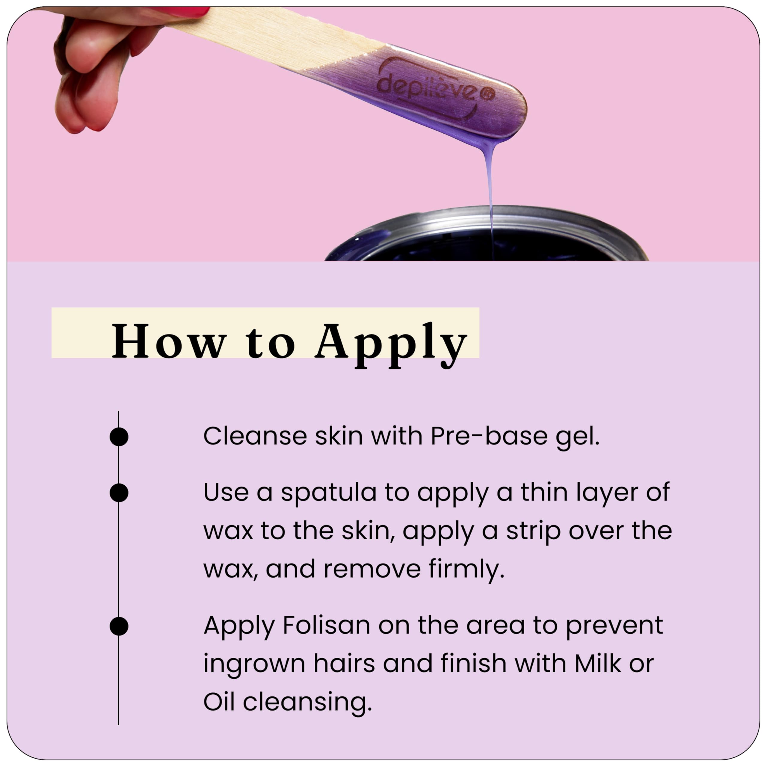 Depileve Sensitive Skin Hair Removal Wax - Lavender Rosin Wax for Full Body & Bikini Area - Moisturizing Strip Wax for Women & Men - Salon & Home Use - Perfect for Legs, Arms, Underarms & Face