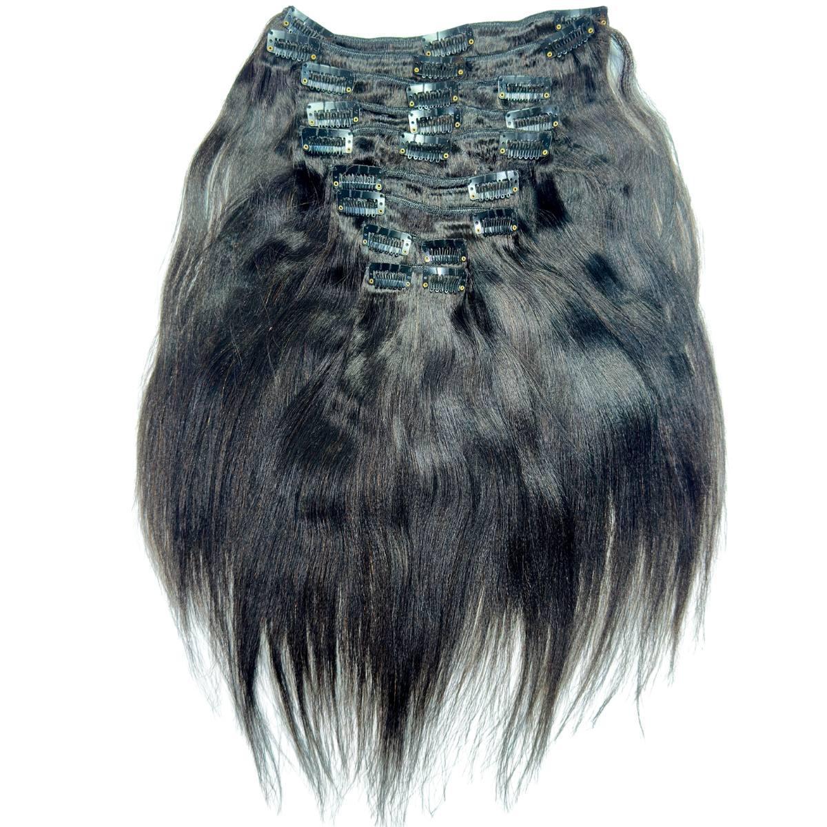 Yaki Straight 100% Human Hair Clip-In Extensions - Natural Look for Styling & Volume | Perfect for Daily Wear, Parties & Special Occasions