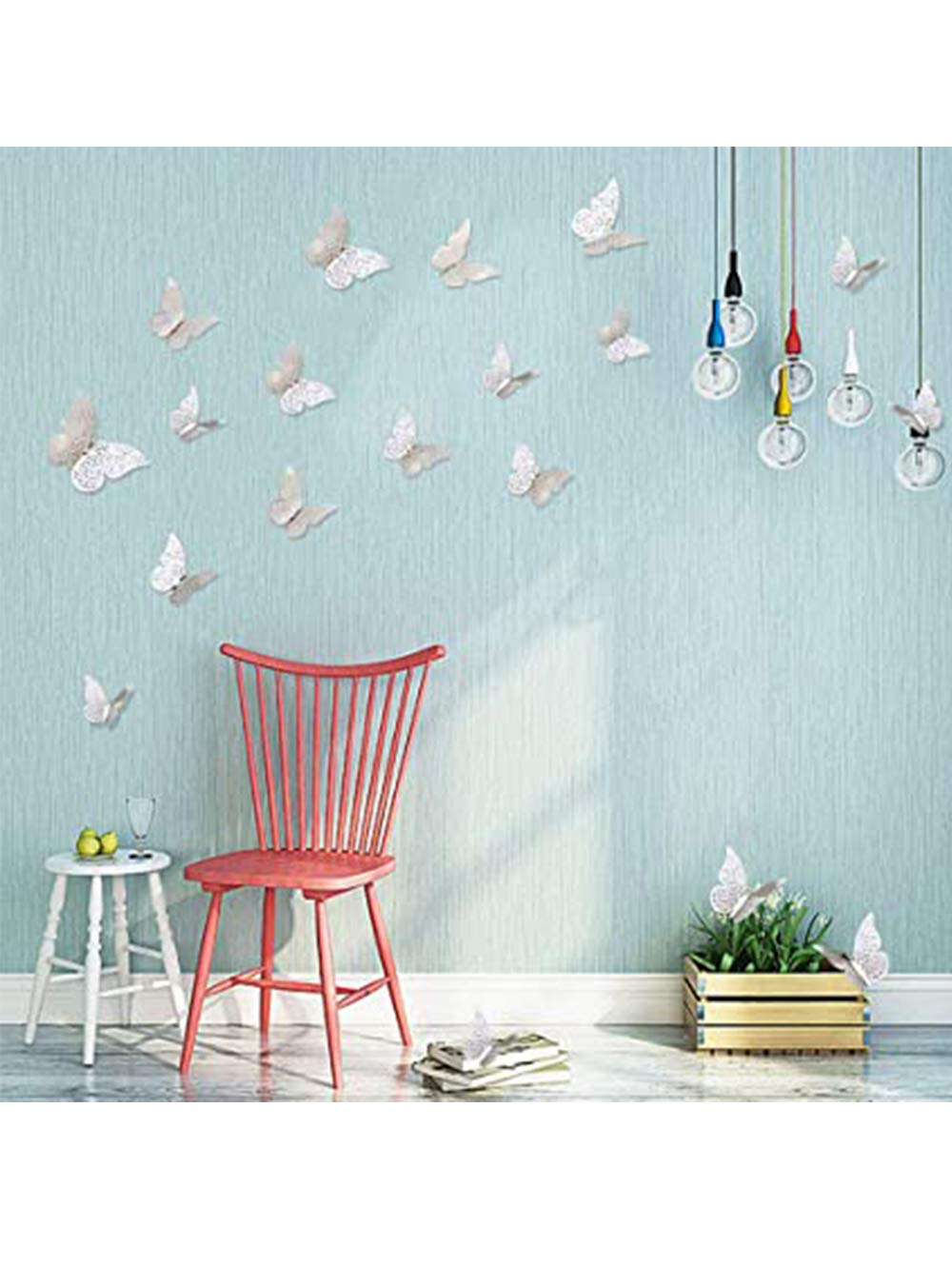 3D Metallic Butterfly Wall Decal Stickers - DIY Flying Decor for Kids Bedroom, Nursery, Home Party & Office Wall Art (Silver) | Perfect for Nursery Decor, Classroom Decorations & Home Interior Design