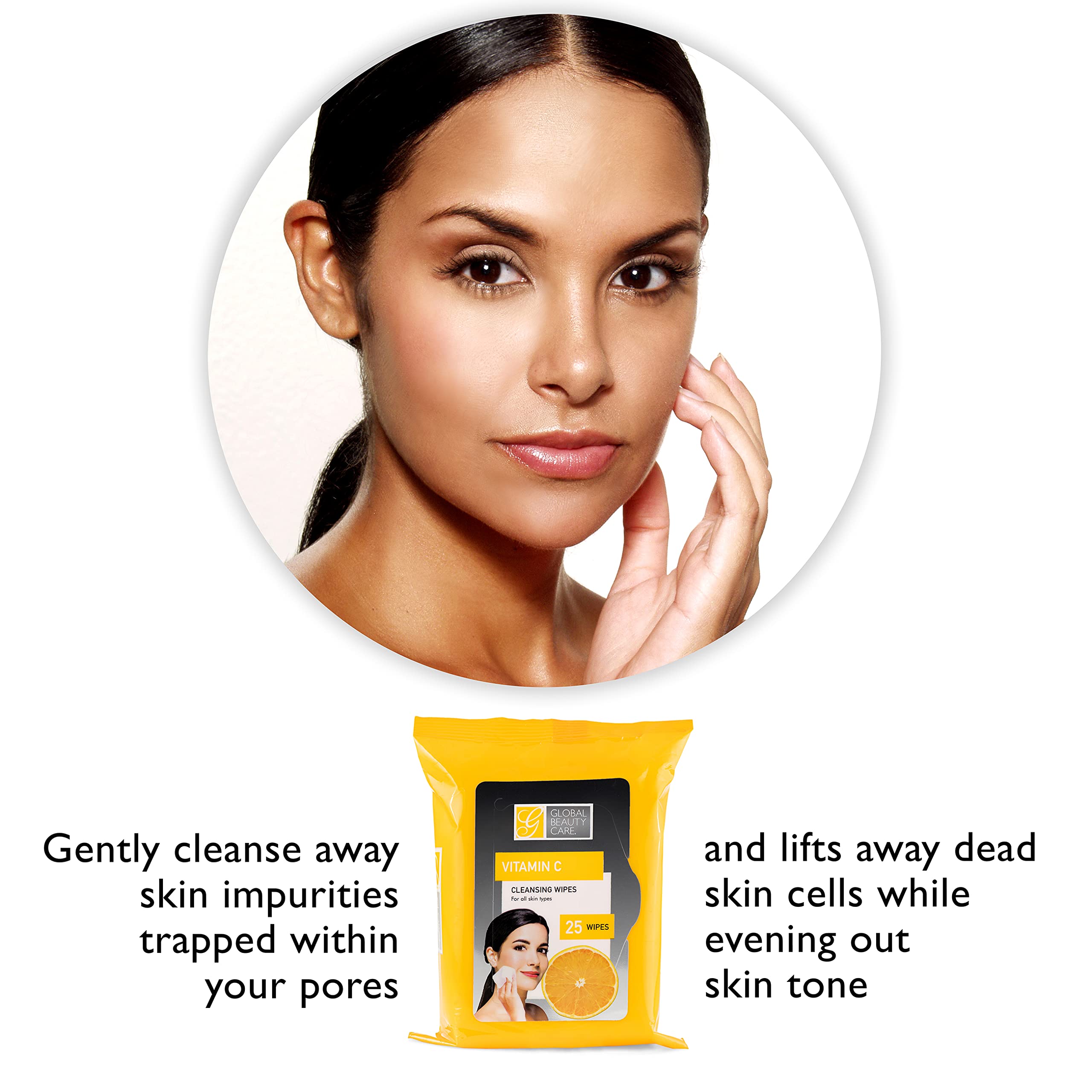 Vitamin C Cleansing Wipes for Face - 100 Count (4-Pack) | Premoistened Makeup Remover Wipes | Bulk Travel Toiletries | Gentle Exfoliating & Skin Brightening | Perfect for Travel, Gym & Daily Skincare Routine