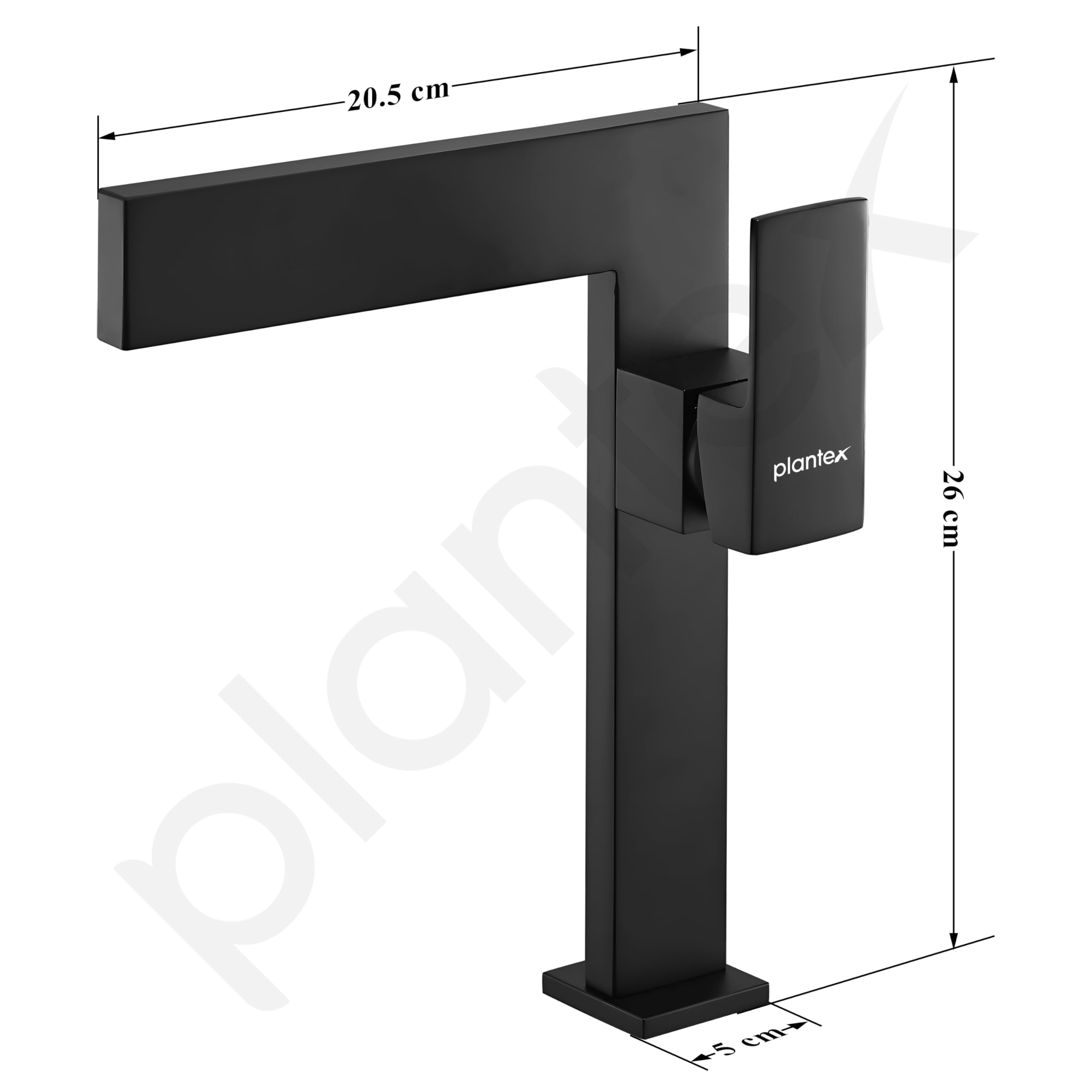 Plantex Pure Brass Single Lever Basin Mixer Tap - Hot & Cold Water Pillar Tap for Wash Basin - Matte Black Finish (7877-Black) - Perfect for Bathroom Sink & Vanity Installation