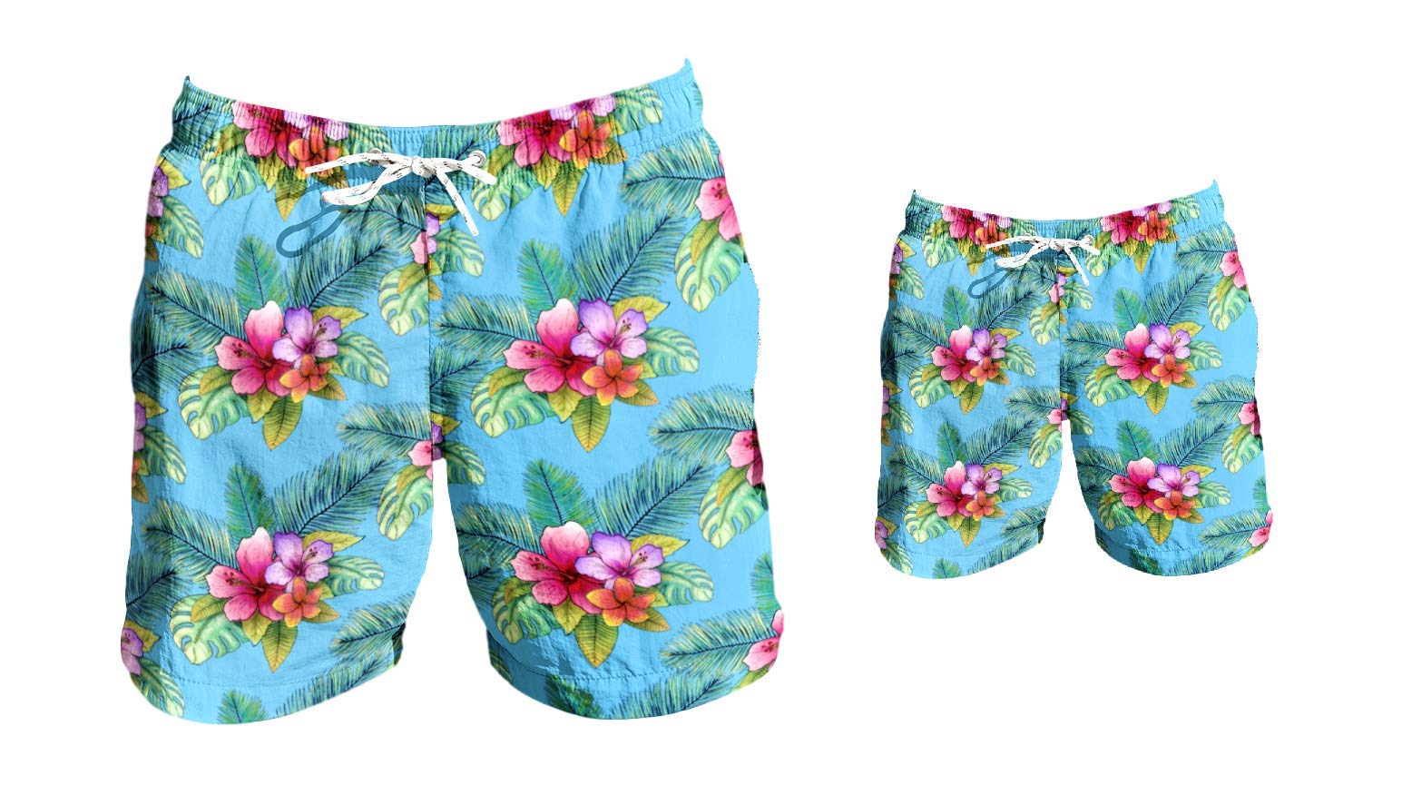 Father and Son Matching Swim Trunks - Quick Dry Swim Shorts for Men & Boys - Beach, Pool, Vacation Family Outfits