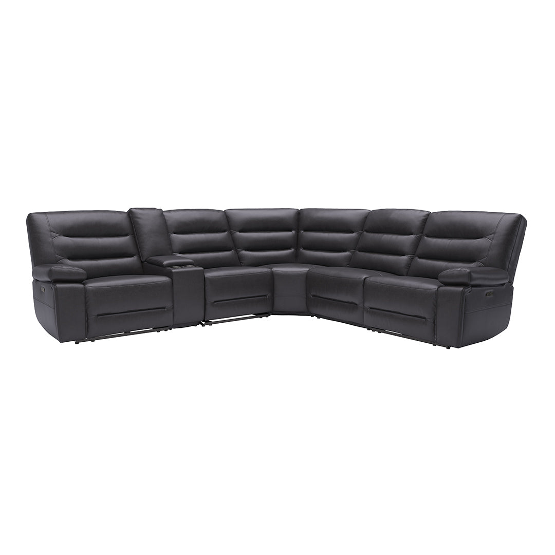 Premium Preston Leather Power Reclining Sectional Sofa - Gray | Modern Living Room Furniture for Comfort & Style | Perfect for Family Movie Nights & Relaxation