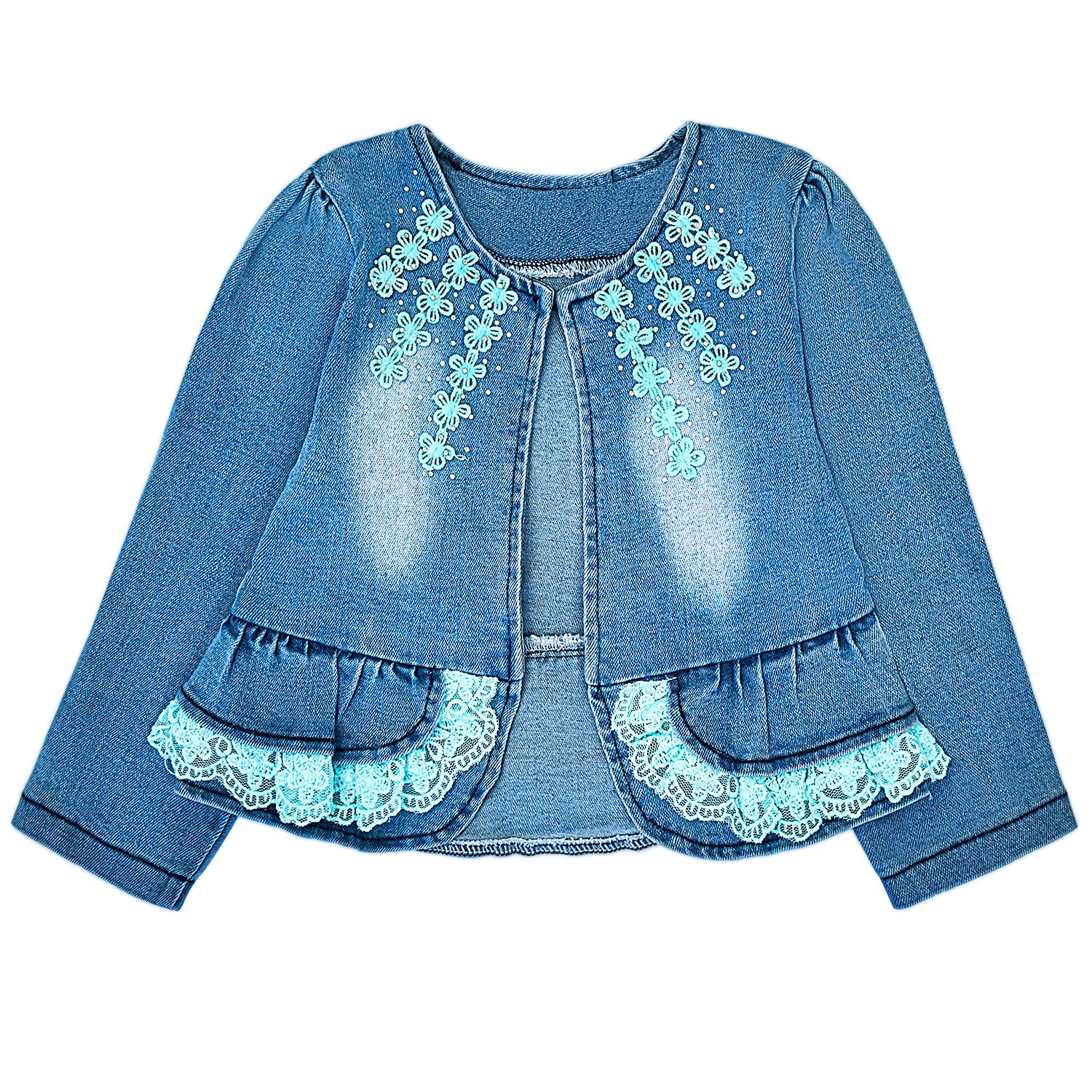 3-Piece Baby Girls Spring & Fall Outfit Set - Long Sleeve T-Shirt, Denim Jacket & Jeans | Cute Toddler Clothes for Playdates & Family Photos
