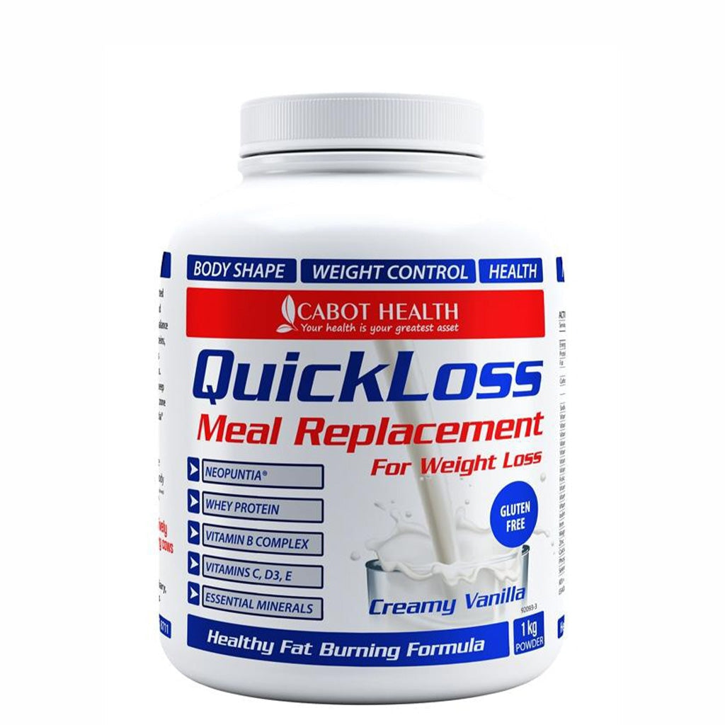 Cabot Health Quick Loss Creamy Vanilla Meal Replacement Powder for Weight Loss & Diet Support - Perfect for Shakes, Smoothies, and Healthy Breakfasts
