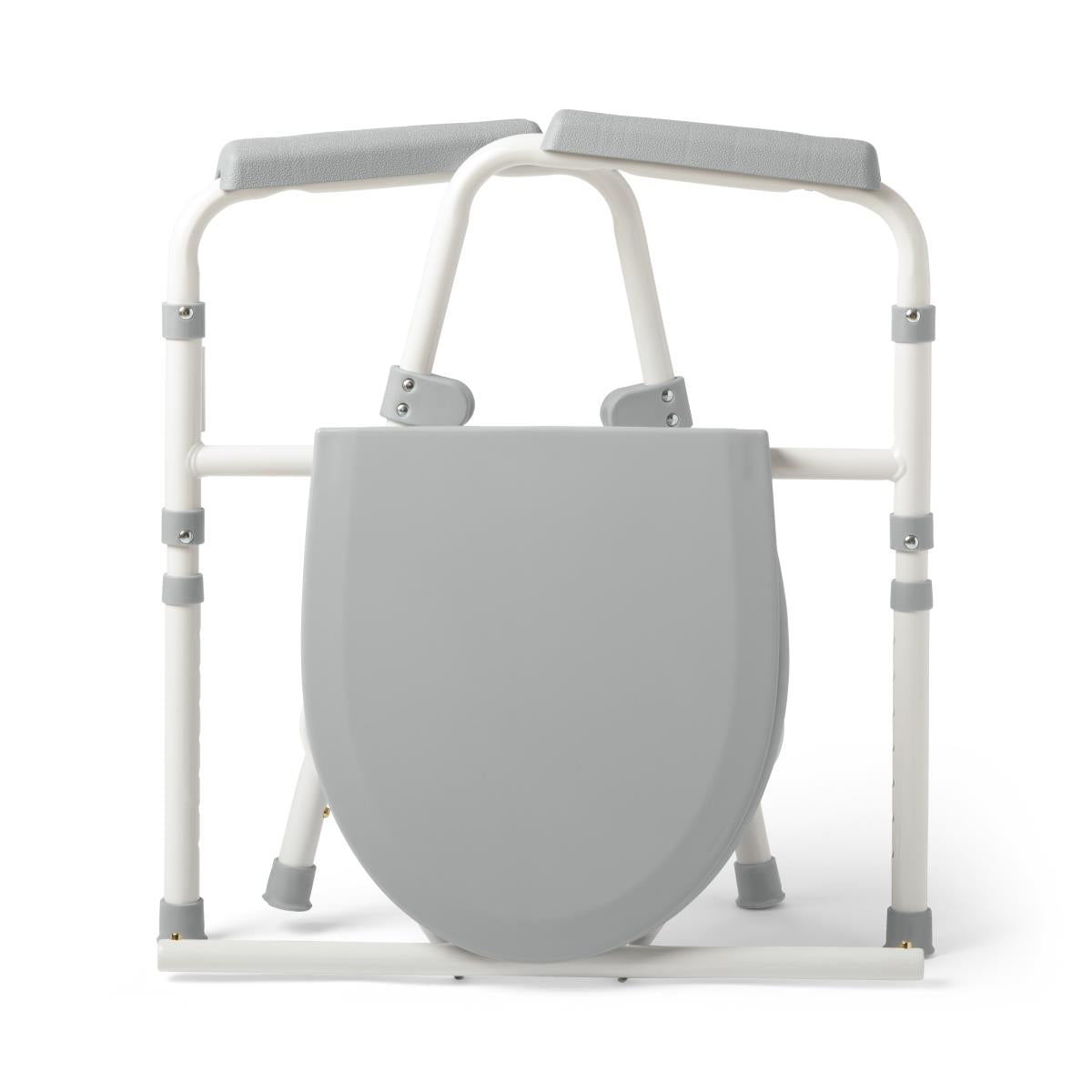 3-in-1 Folding Steel Commode Chair - Portable Toilet Seat with Adjustable Height for Elderly & Disabled - Home Care, Hospital & Travel Use