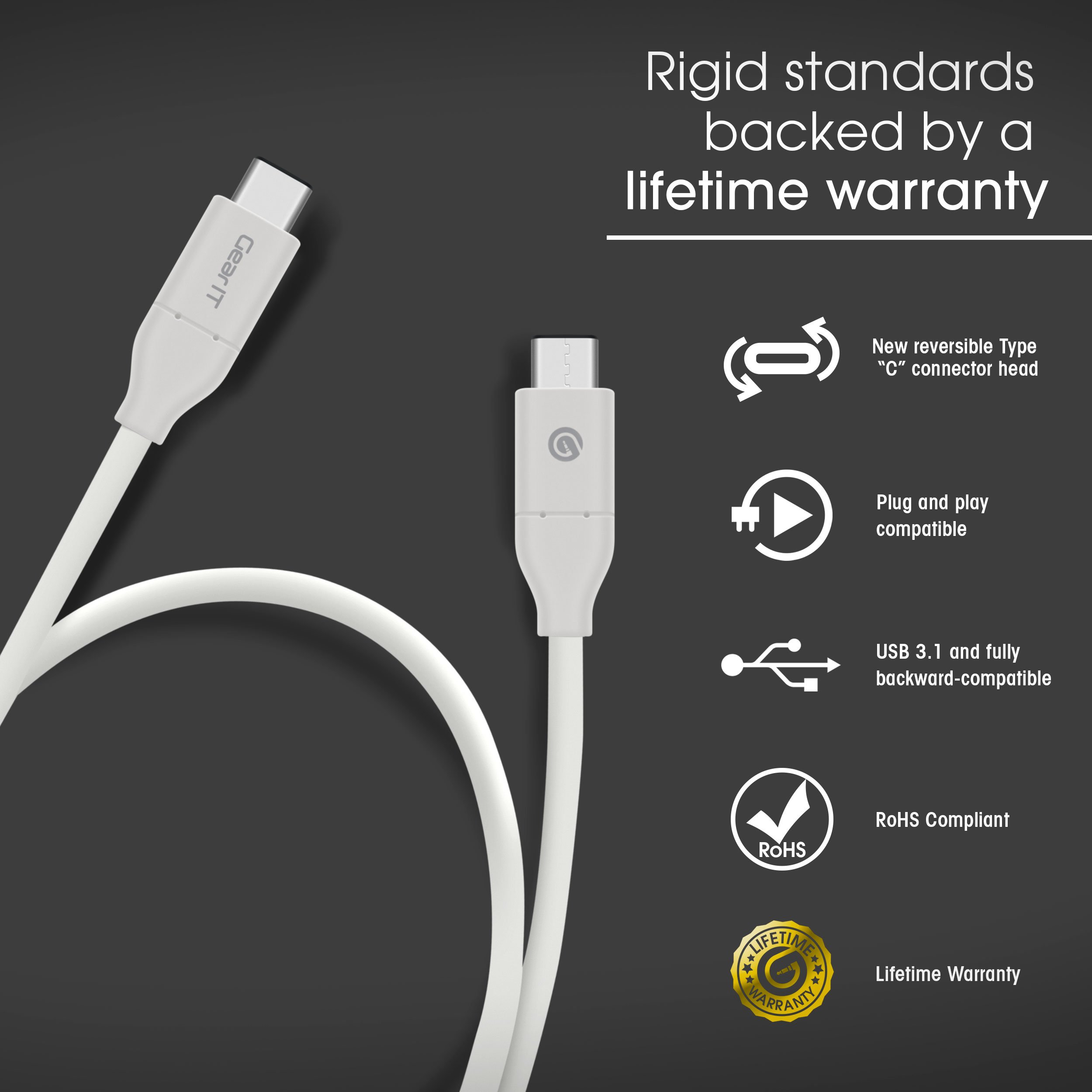 GearIT 10-Pack 3ft USB C to USB C Cable - USB 3.1 Gen 2 (10Gbps) Fast Charging & Data Sync - Durable Nylon Braided Type C Male to Male Cables - Compatible with iPhone 15, MacBook, Samsung Galaxy, iPad Pro - Perfect for Home, Office & Travel Use