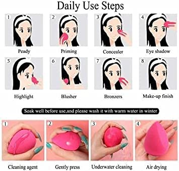 Premium Zirak Makeup Sponge Beauty Blender Puff - 6 Pack Set for Flawless Foundation & Concealer Application - Perfect for Liquid, Cream & Powder Cosmetics - Professional Makeup Tools for Daily Use & Travel