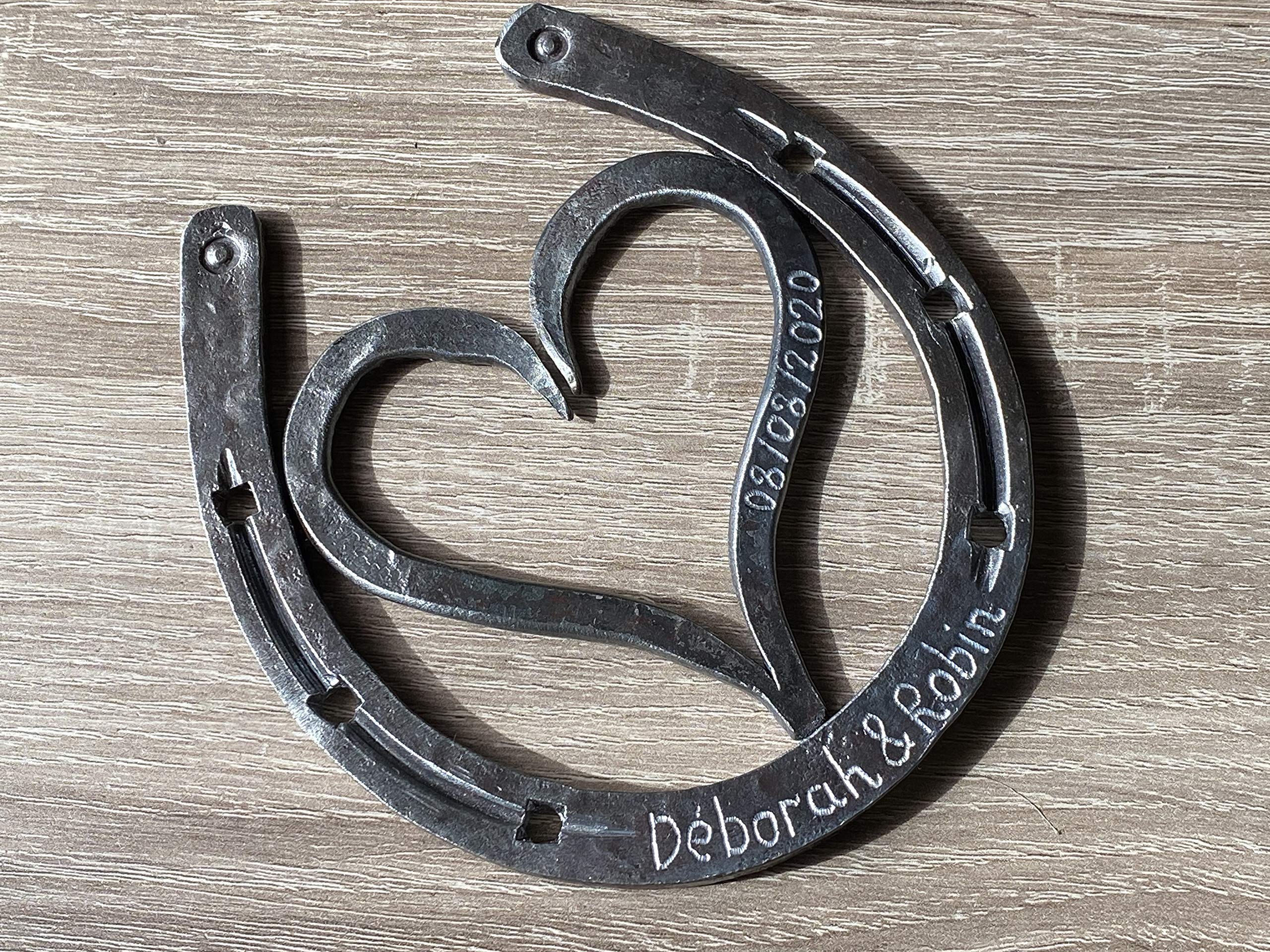 Handmade Iron Horseshoe - Unique 6th Anniversary Gift for Couples, Iron Heart Keepsake, Rustic Home Decor for Farmhouse & Wedding Anniversaries