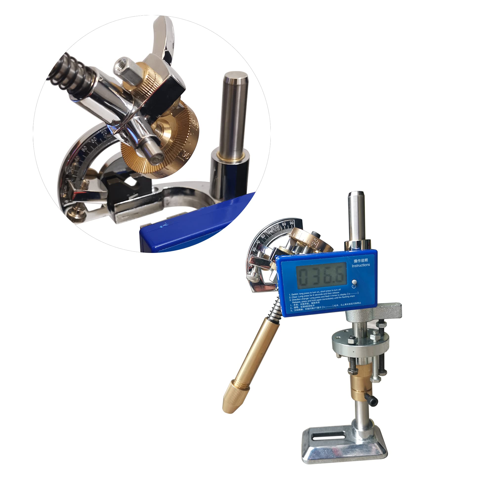 Digital Angle Facet Manipulator & Polishing Handle for Gem Faceting Machine with 96 Index Wheel - Perfect for Jewelry Making, Lapidary Work, and Gemstone Cutting