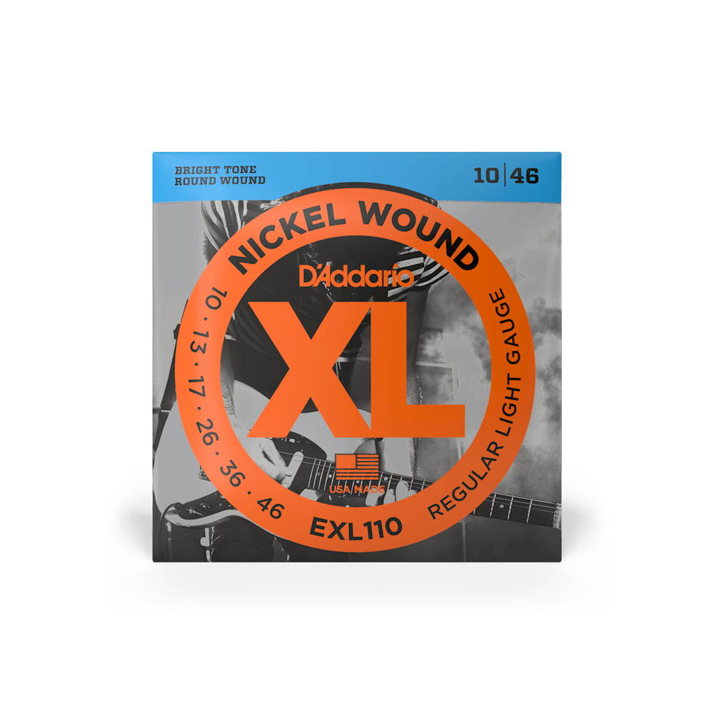 D'Addario EXL110 Nickel Wound Electric Guitar Strings Set - 10-46 Regular Light Gauge for Smooth Playability | Perfect for Rock, Blues & Studio Recording