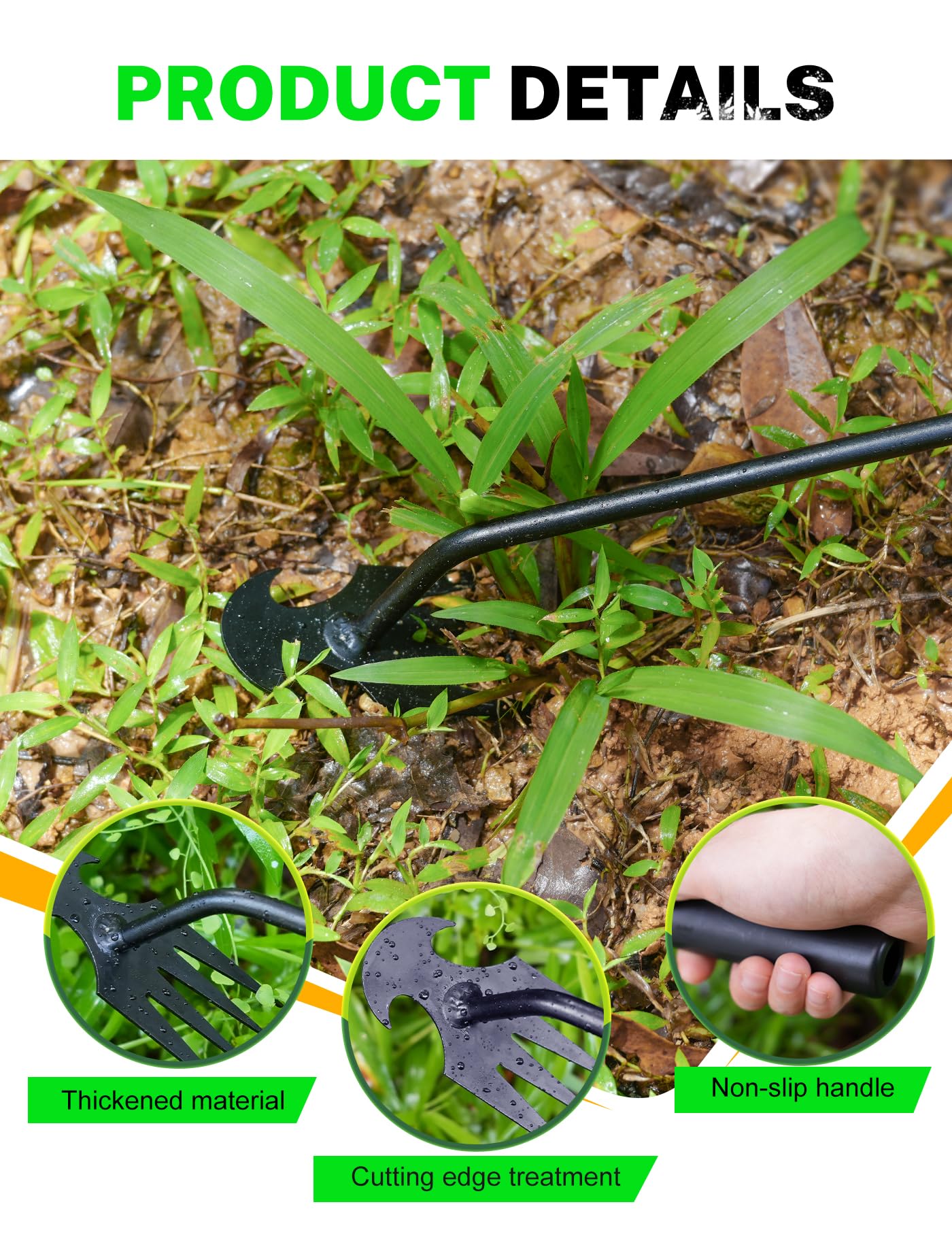 4-Claw Steel Weed Puller Tool for Garden & Yard - Dandelion Remover
