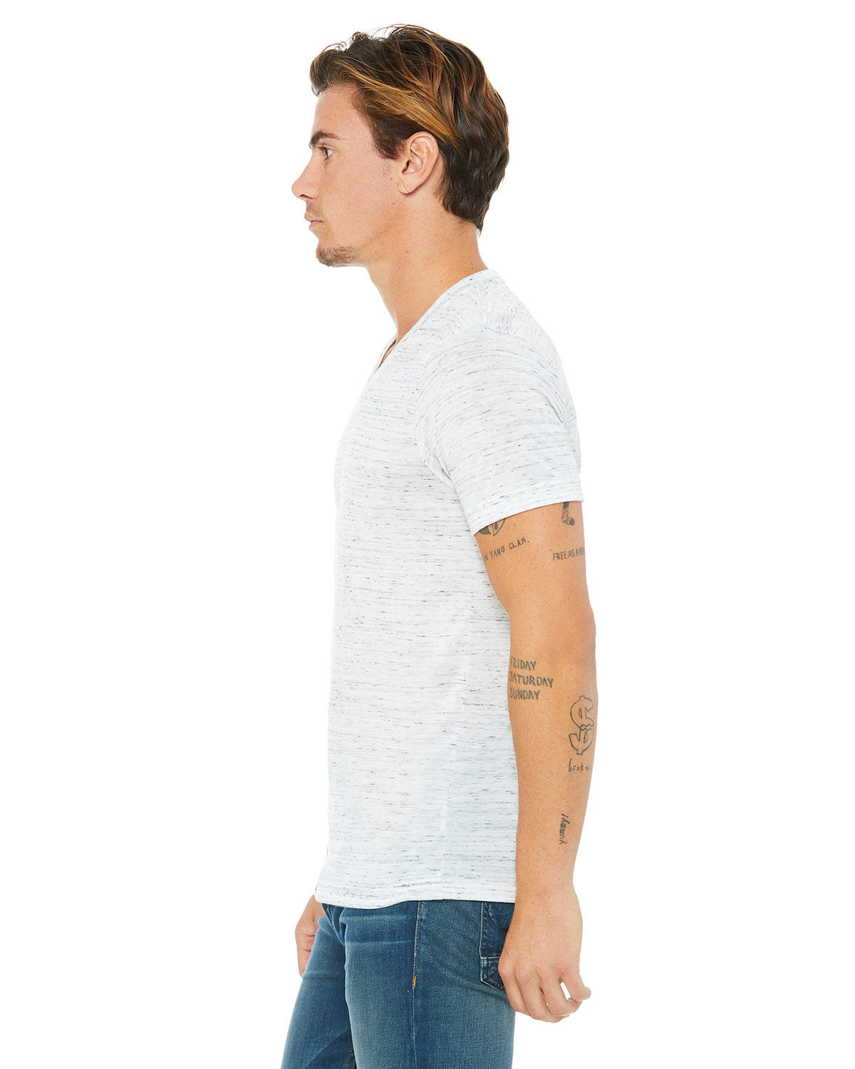 Bella + Canvas 3655C Unisex Soft Textured Jersey V-Neck T-Shirt - Comfortable Casual Tee for Men & Women - Perfect for Everyday Wear, Gym, and Layering