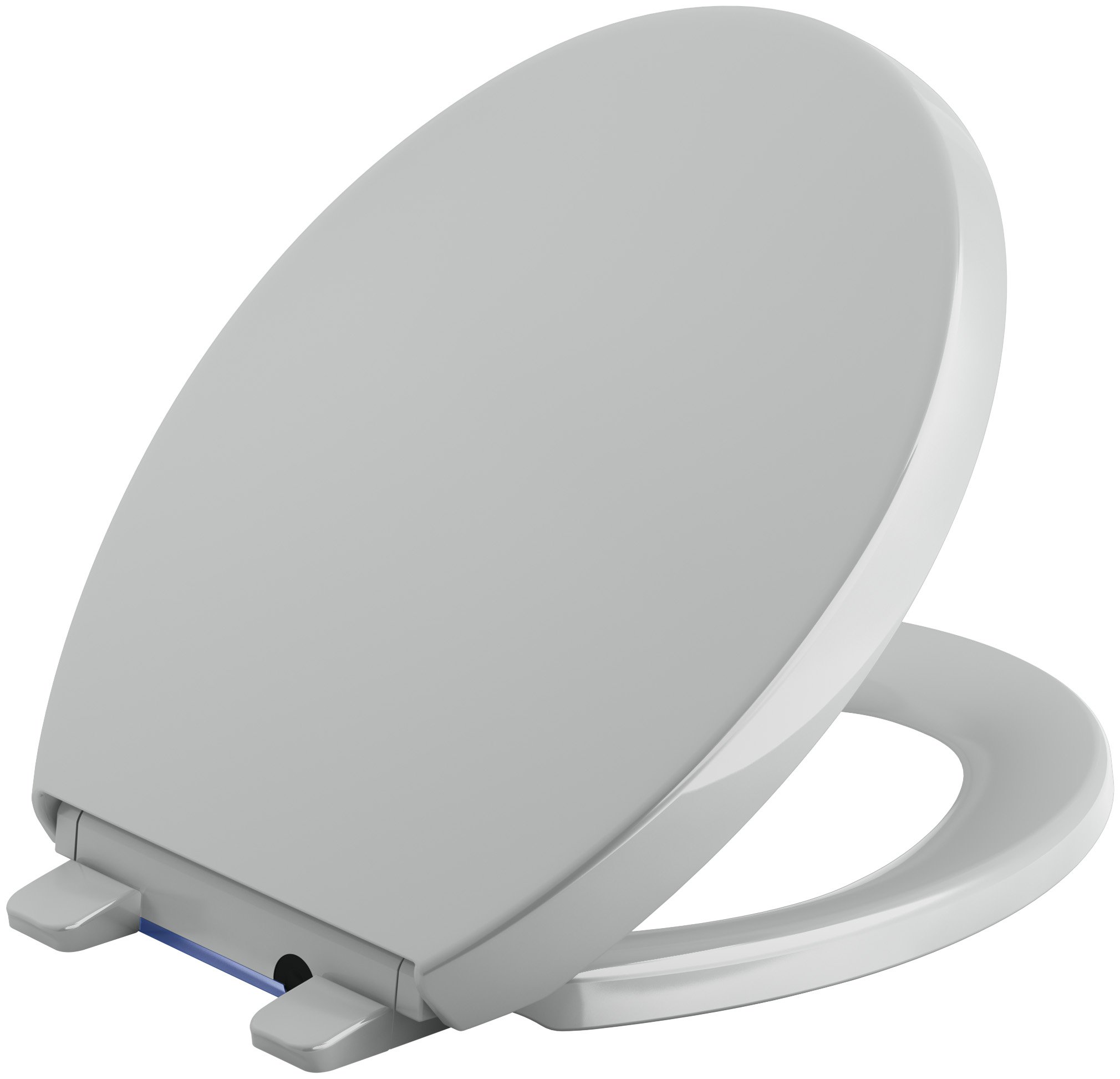 KOHLER 75793-95 Reveal Nightlight Quiet-Close Toilet Seat with Grip-Tight Technology, Round-Front Design in Ice Grey - Perfect for Bathroom Safety and Convenience at Night