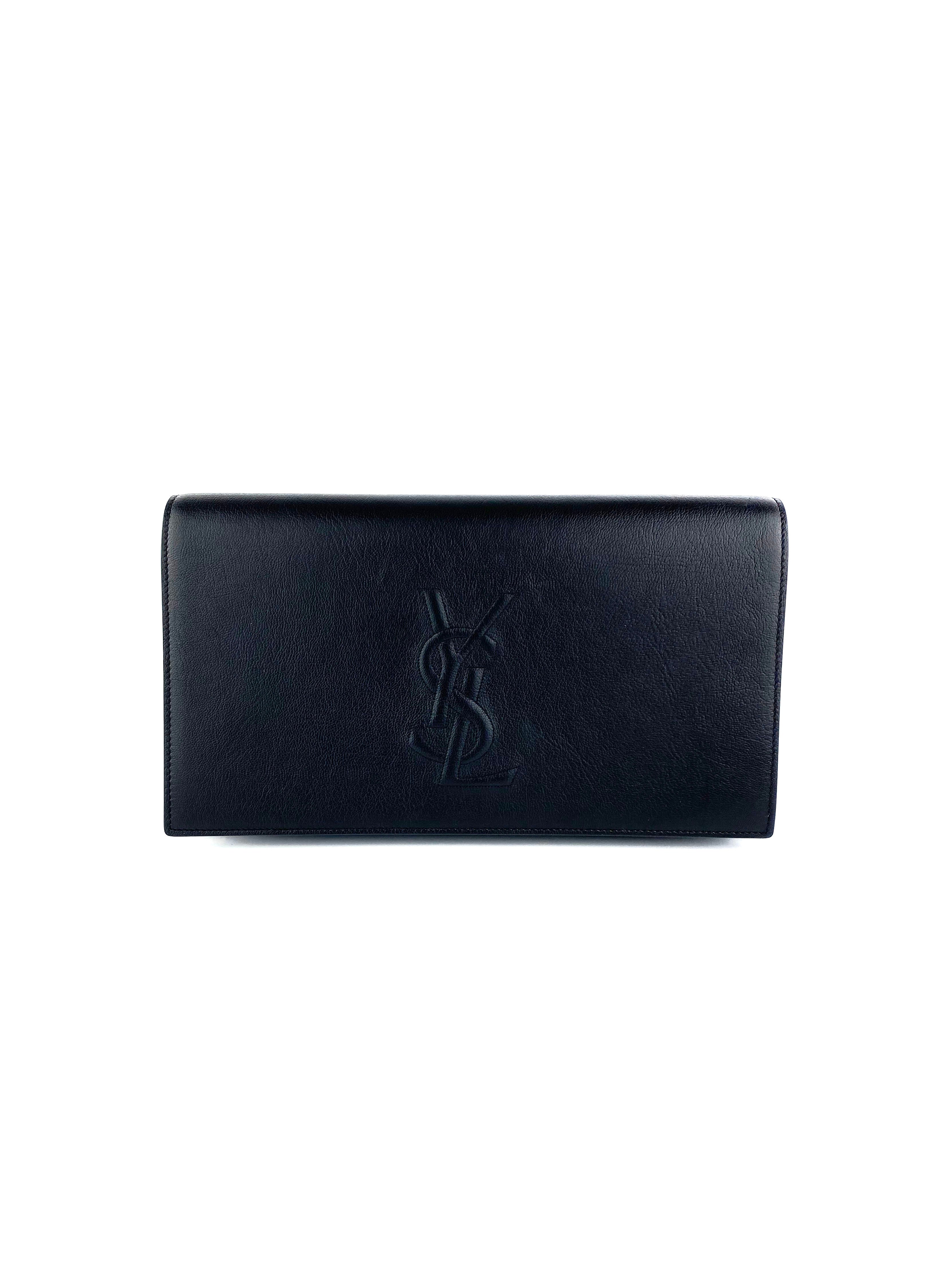 Saint Laurent Black Belle du Jour Clutch Bag - Luxury Designer Evening Clutch for Women | Perfect for Parties, Weddings & Special Occasions
