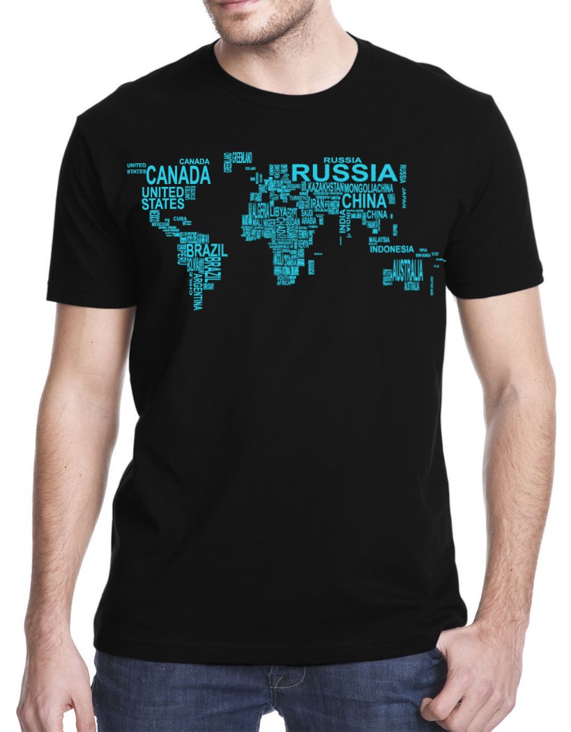 Vintage World Map Country Art Graphic T-Shirt - Travel & Geography Enthusiast Tee for Men & Women - Perfect for Vacations, Gifts & Casual Wear