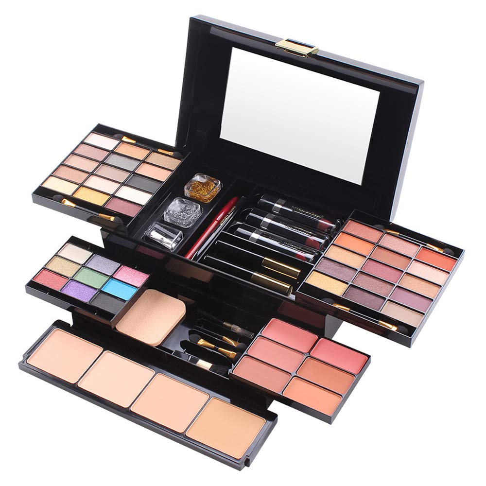 Missicee All-in-One Makeup Kit - Eyeshadow Palette, Lipstick, Brushes, Contour Stick & Mascara | Complete Cosmetic Gift Set for Women | Perfect for Travel, Bridal & Everyday Makeup