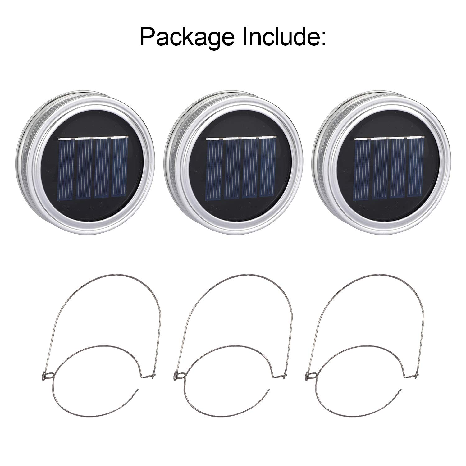 MUCH Mason Jar Lights - 20 LED String Fairy Star Firefly Jar Lid Lights with Hangers for Outdoor Decor, Waterproof & Rust Resistant - 3 Pack for Patio, Garden, Wedding, Party & Table Decorations