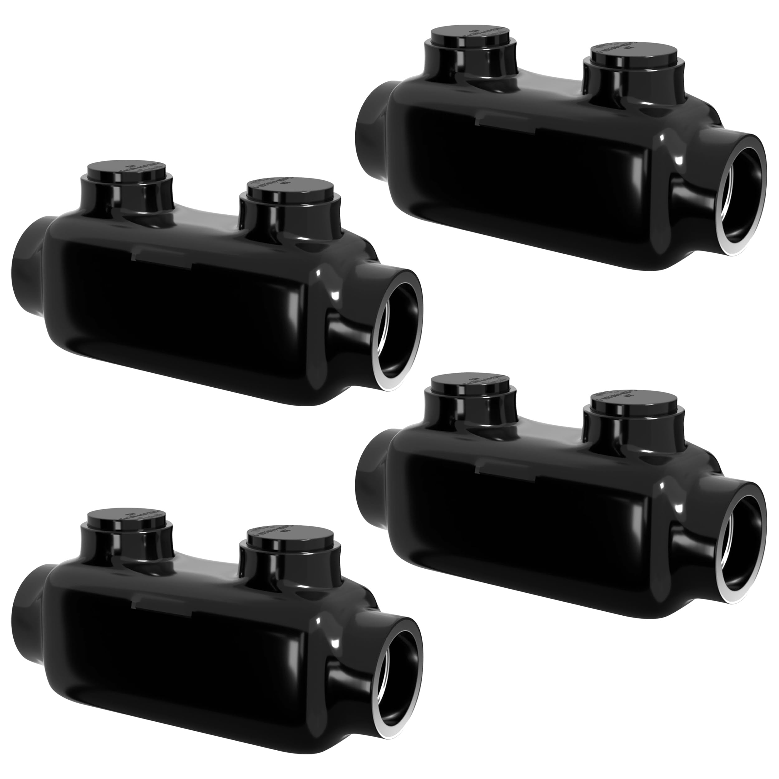 OHLECTRIC 4 Pack Insulated Wire Connectors - Inline Black Splice for 2-14 AWG Wires with 5/32
