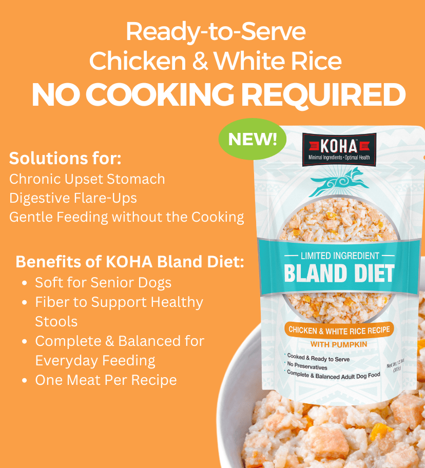 KOHA Limited Ingredient Dog Food - Grain Free Chicken & White Rice Recipe for Sensitive Stomachs | Bland Diet for Dogs with Allergies & Digestive Issues | Perfect for Recovery, Transition & Everyday Meals