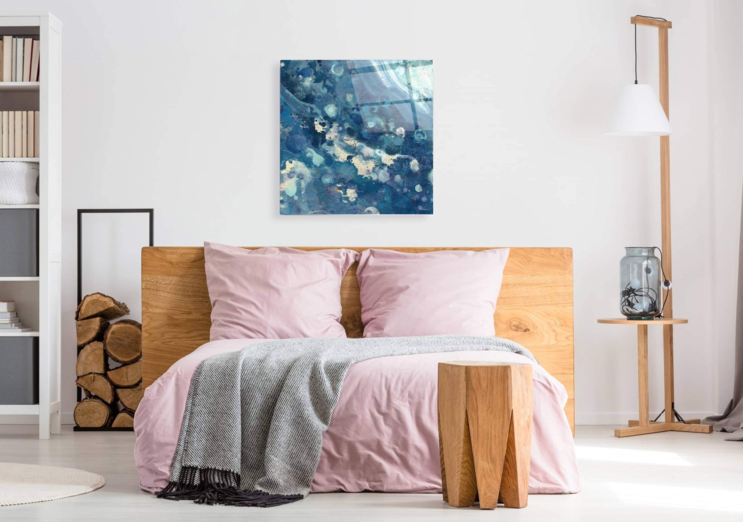 Albena Hristova 'Water III' Acrylic Glass Wall Art - 36x36 Inches Modern Abstract Painting for Living Room, Bedroom & Office Decor