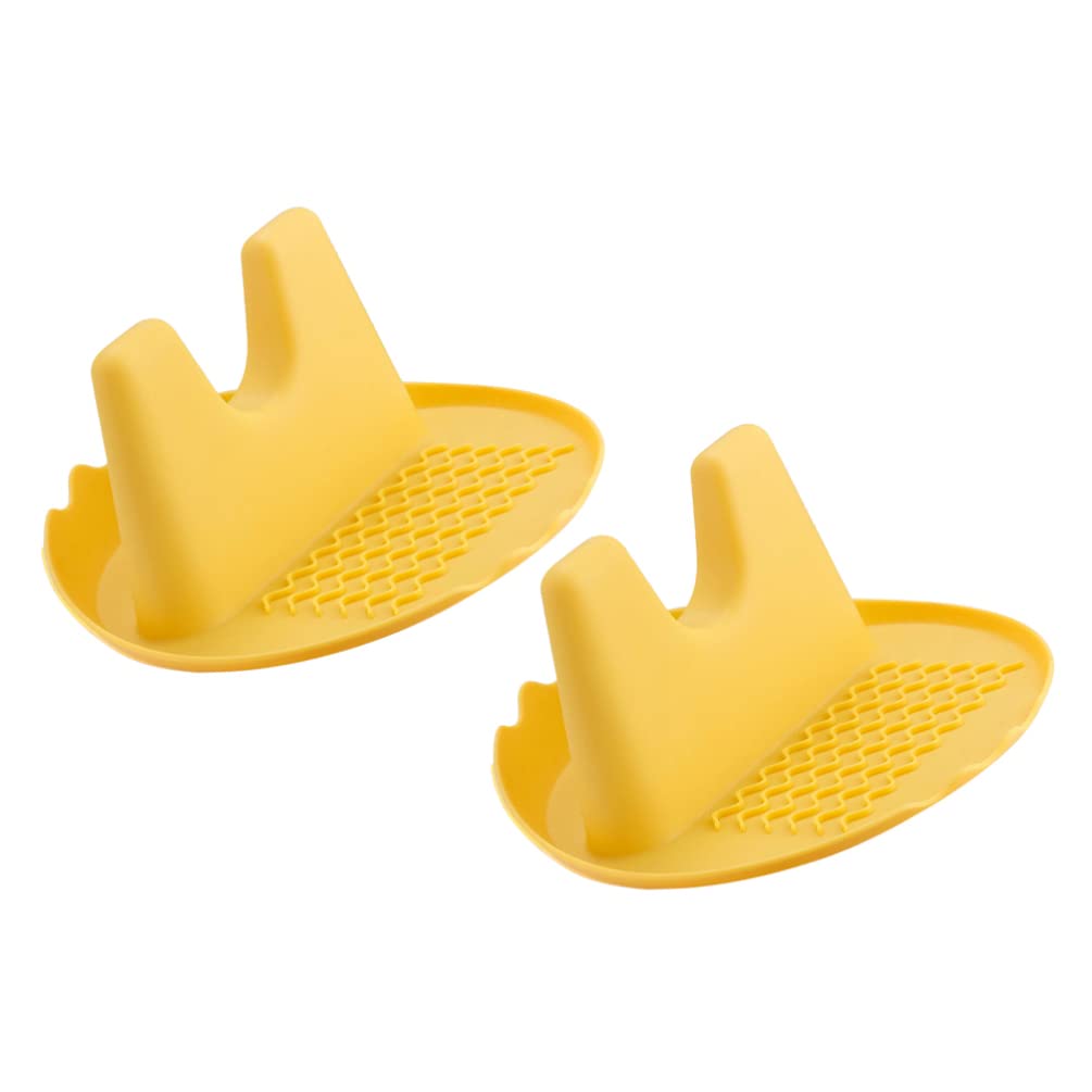 Hemoton 2-Pack Silicone Pot Lid Holder & Kitchen Utensil Organizer - Space-Saving Cookware Storage Rack for Pots, Pans, Ladles & Spoons - Perfect for Cabinet, Drawer or Countertop Organization in Modern Kitchens