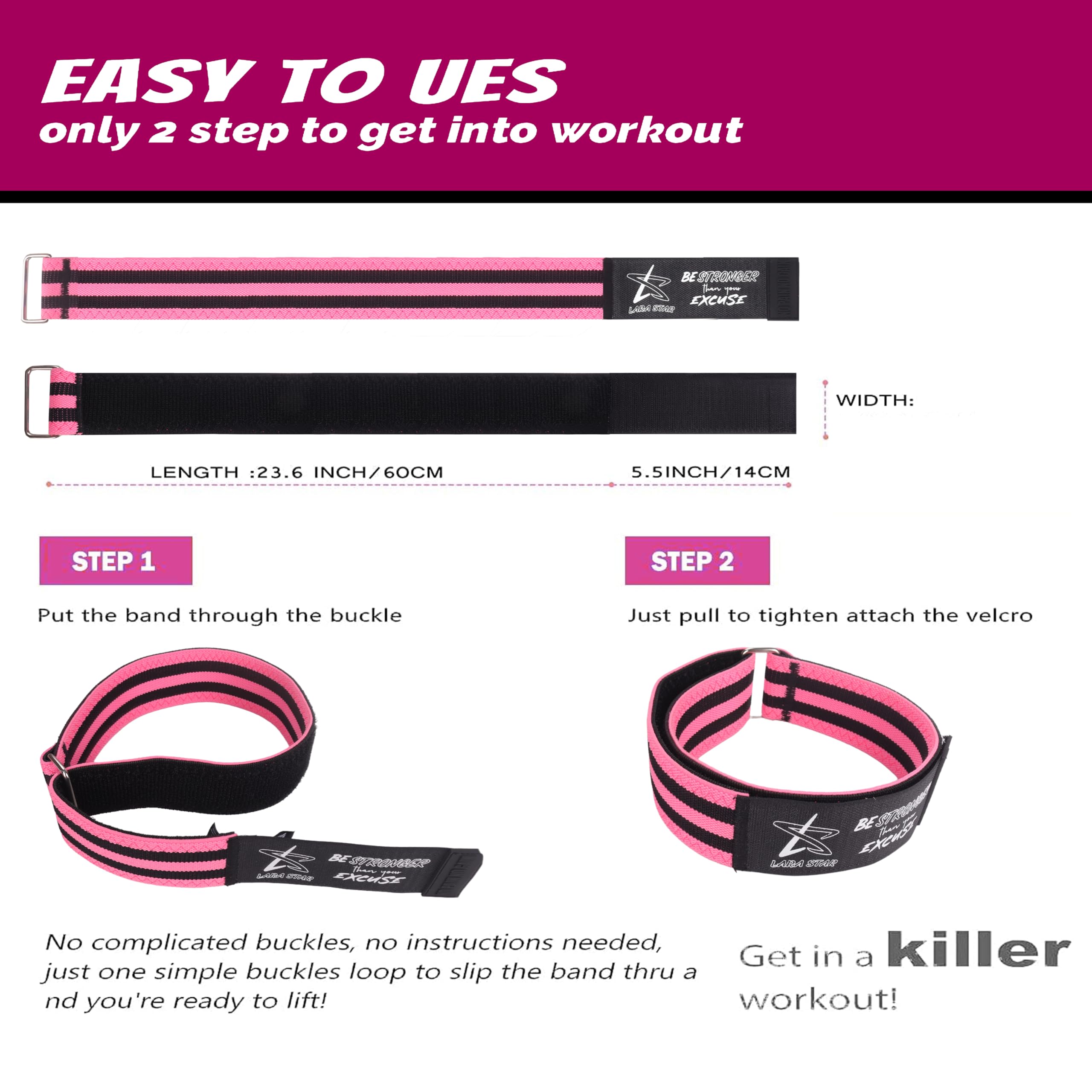 BFR Occlusion Bands for Women - Blood Flow Restriction Training Bands for Legs, Glutes & Hip Building - Best Fabric Resistance Bands for Squats, Butt & Thigh Workouts - Perfect for Home Gym, Fitness Training & Muscle Recovery