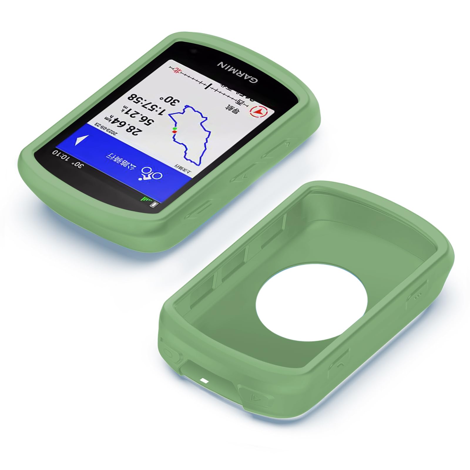 Garmin Edge 540/840 Bike Computer Case - Soft Silicone Protective Cover with Screen Protector | Light Green | Shockproof & Water Resistant Cycling Accessories | Perfect for Road & Mountain Biking