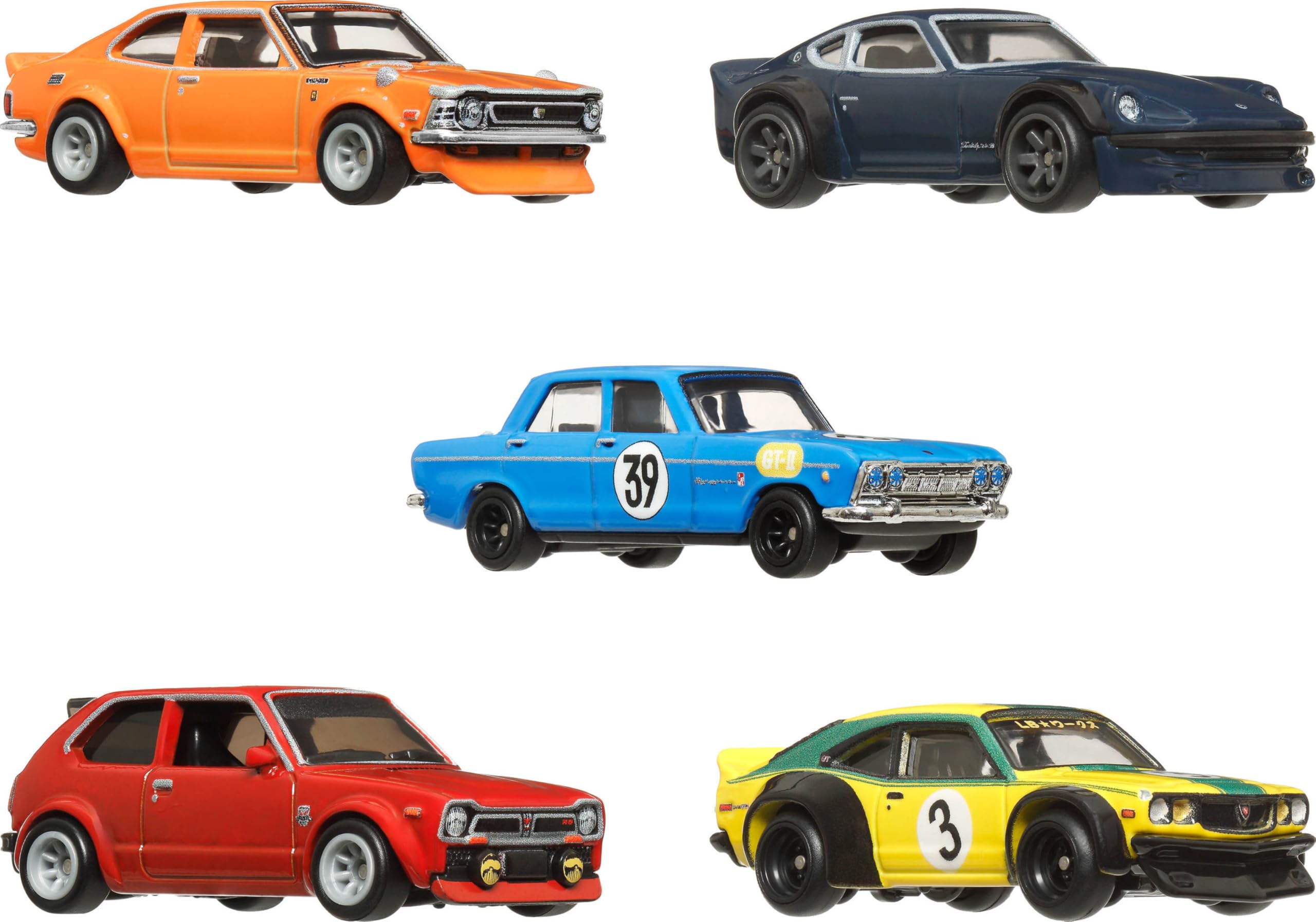 Hot Wheels Japan Culture 5-Pack Premium 1/64 Scale Die-Cast Metal Cars with Stackable Storage & Display Case - Collectible Toy Cars for Kids & Adults, Perfect for Play, Gifts, and Showcase