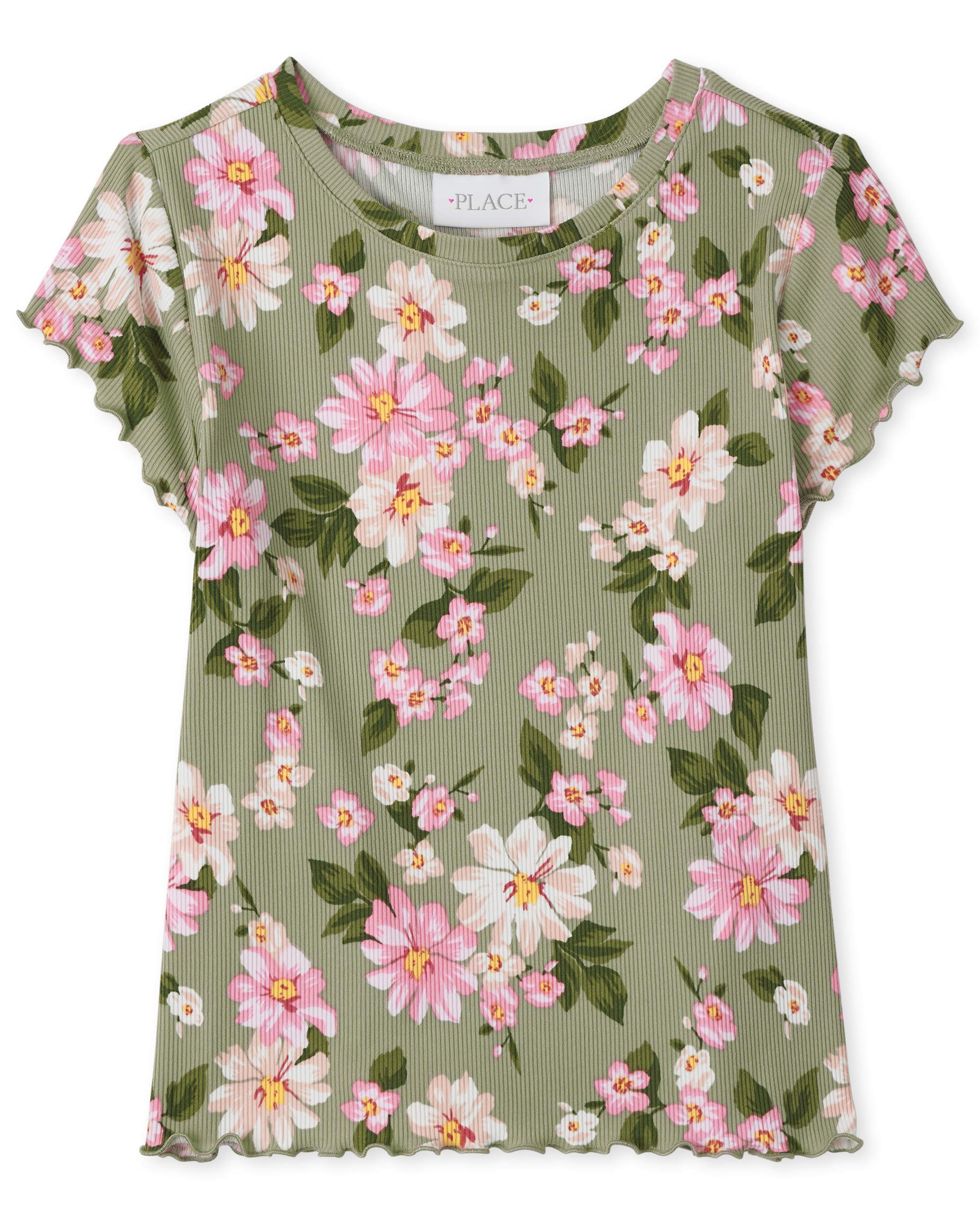 The Children's Place Girls' Short Sleeve Printed T-Shirt - Cute & Comfortable Cotton Top for Playdates, School & Everyday Wear