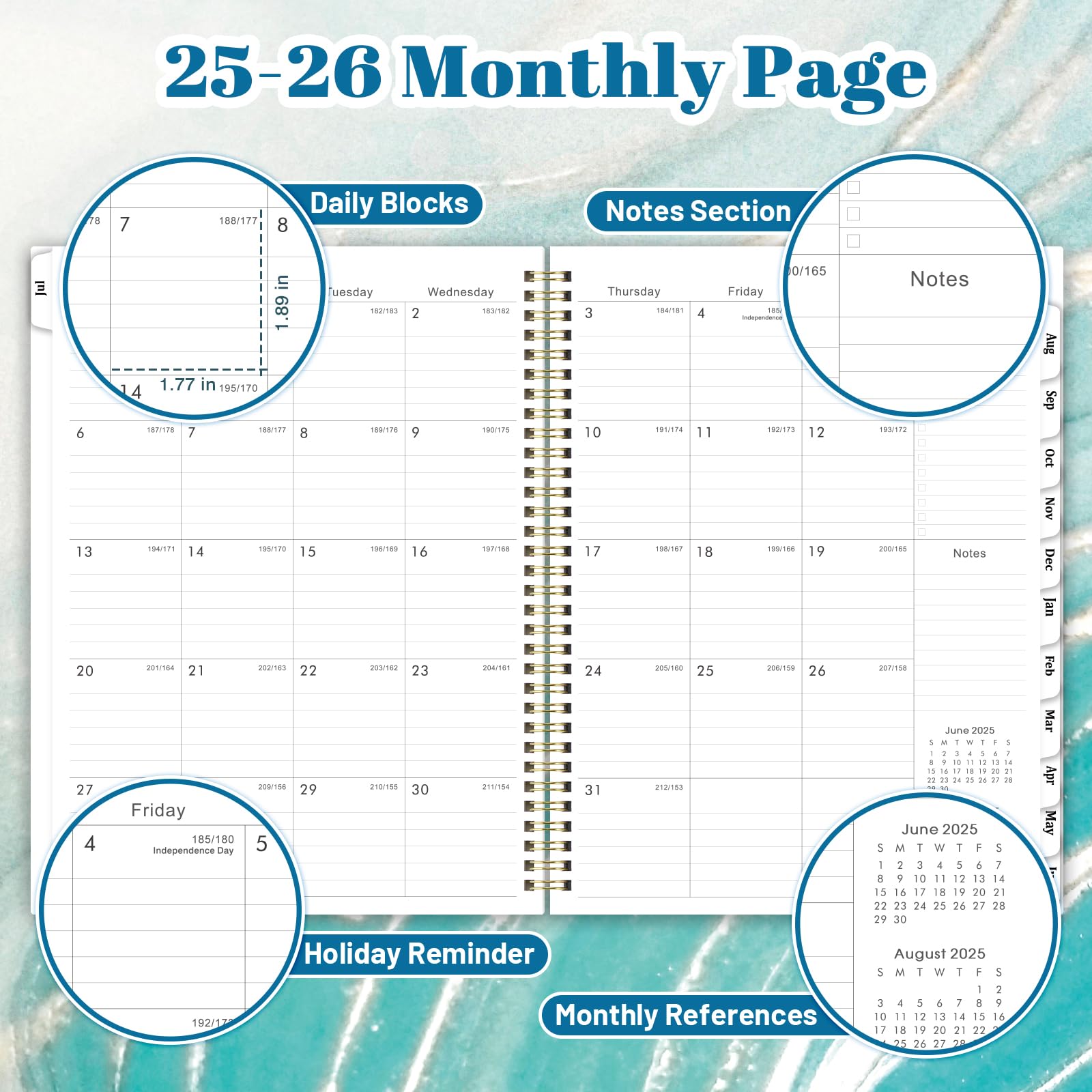 2025-2026 Academic Planner | July 2025 to June 2026 Weekly & Monthly Organizer | 9