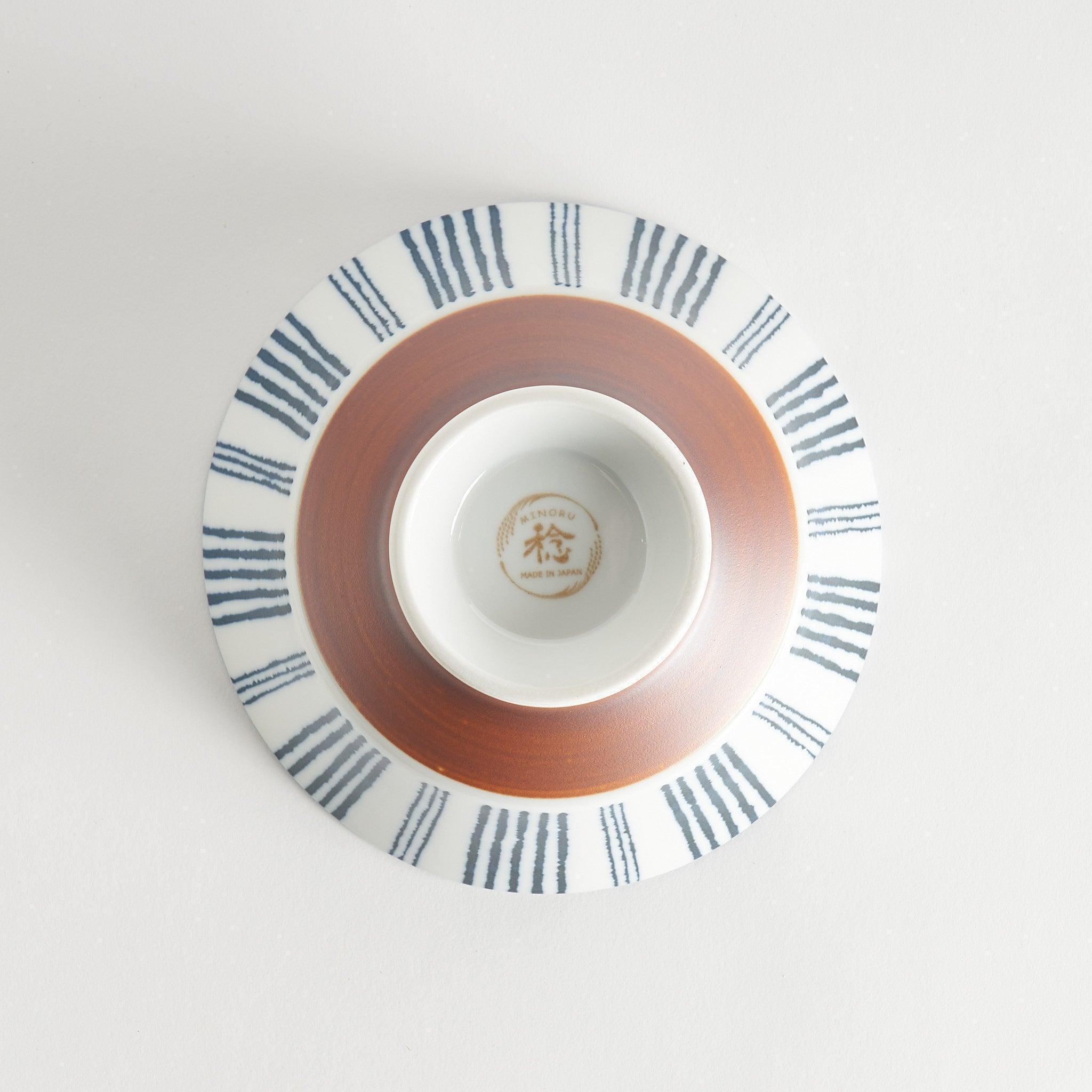 Harmony Stripe Ramen Bowl - Japanese Ceramic Noodle Soup Bowl with Stripe Design, Microwave & Dishwasher Safe - Perfect for Ramen, Udon, Pho & Asian Noodle Dishes at Home or Restaurant