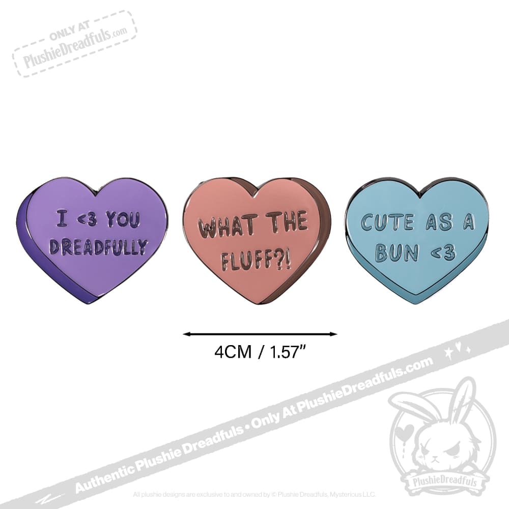 Plushie Dreadfuls Heart Candy Enamel Pin - Cute Kawaii Accessory for Backpacks, Jackets & Gifts | Valentine's Day, Birthday & Everyday Wear