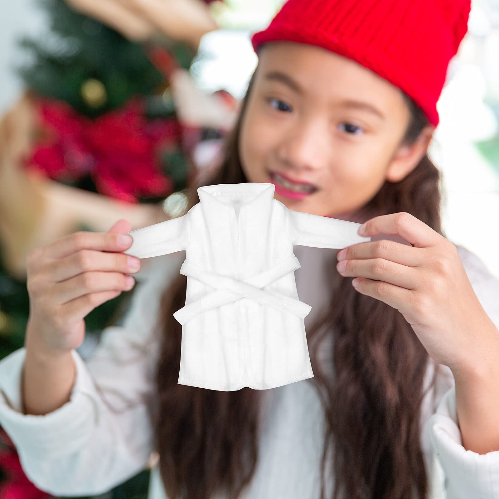 Sumind 10-Piece Christmas Doll Clothes Set - Santa Outfit, Plaid Skirt, Nightgown, Sleeping Bag, Scarf & Socks for 18