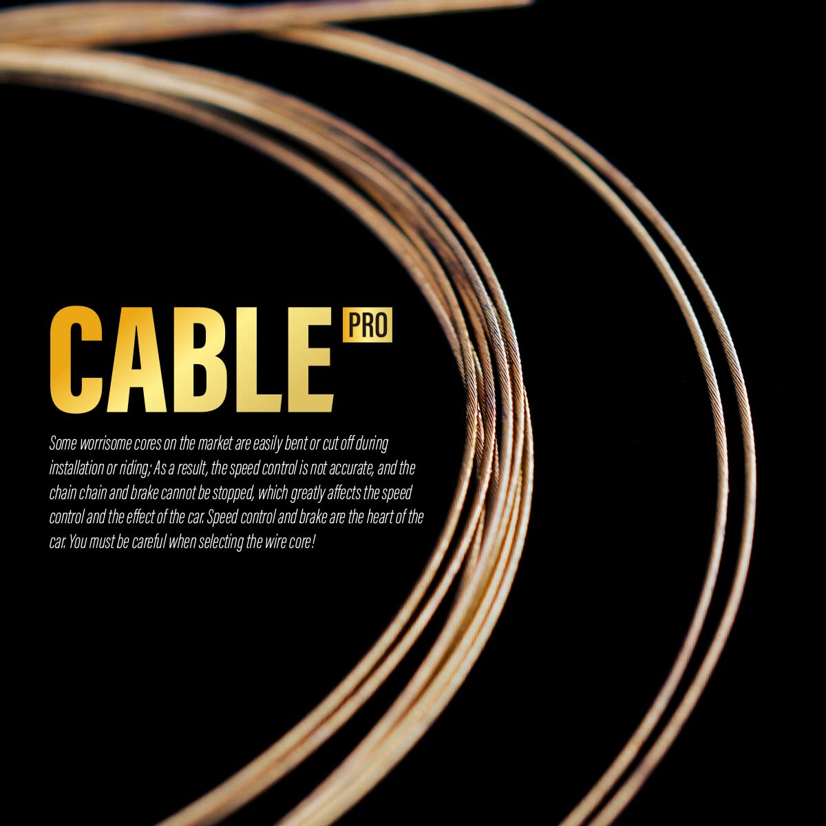 Premium CNC Pro Slick Polished Bike Shifter Cable - Compatible with Shimano & SRAM Derailleurs | 1.2x2100/2500/3000/3500mm Gold Plated | Perfect for Mountain Bikes, Road Bikes & MTB Gear Shifting | Durable Performance for Trail Riding, Commuting & Competitive Cycling