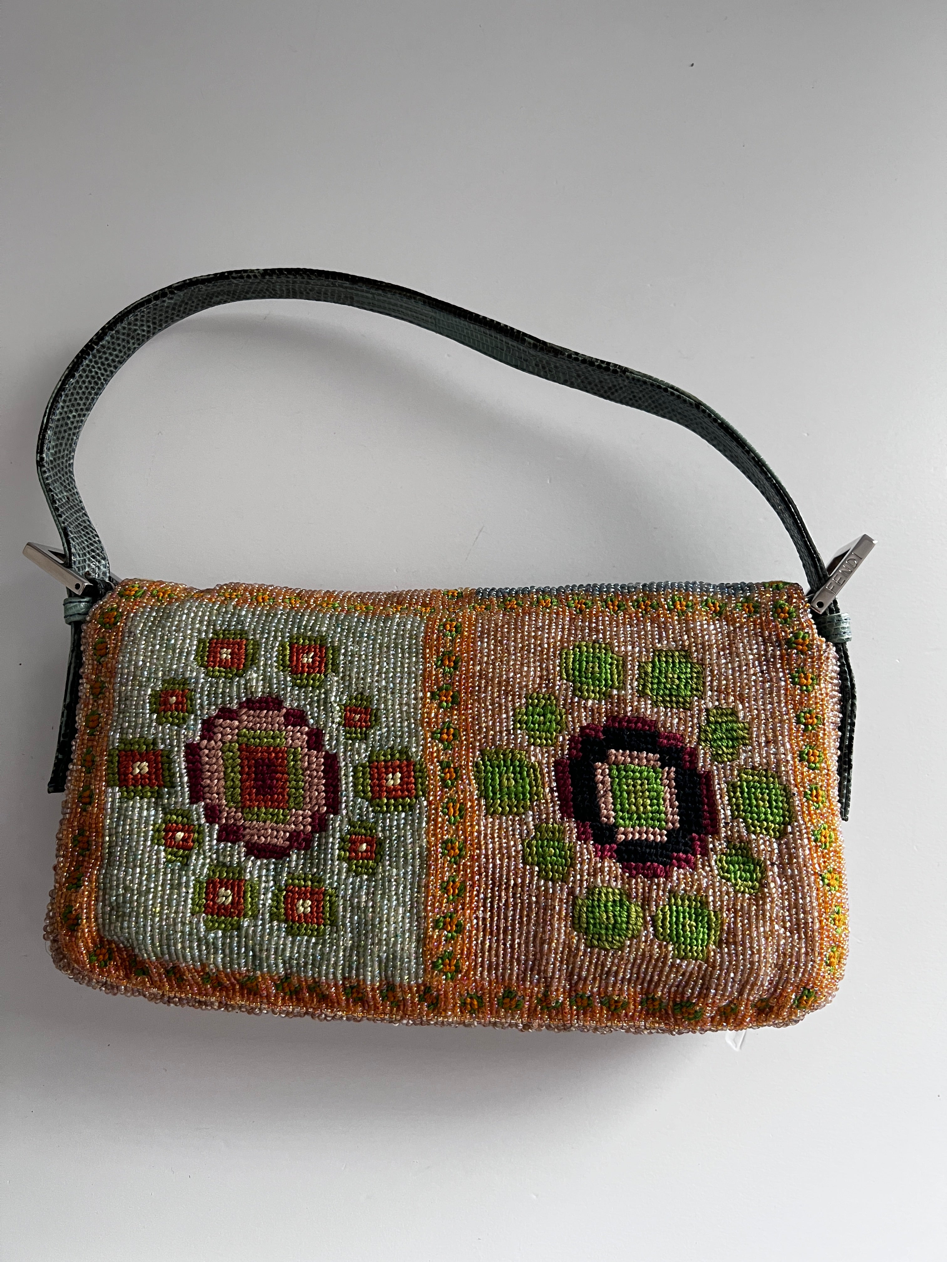 Vintage Fendi Madonna Boho Beaded Baguette Bag from 1997 - 90s Retro Shoulder Bag for Women, Perfect for Concerts, Parties & Boho Fashion
