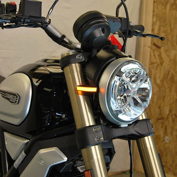 Ducati Scrambler 1100 Front Turn Signals LED Lights - Compatible with 2018-2024 Models - High Visibility Motorcycle Indicators for Day & Night Riding - Perfect for Urban Commuting and Adventure Tours