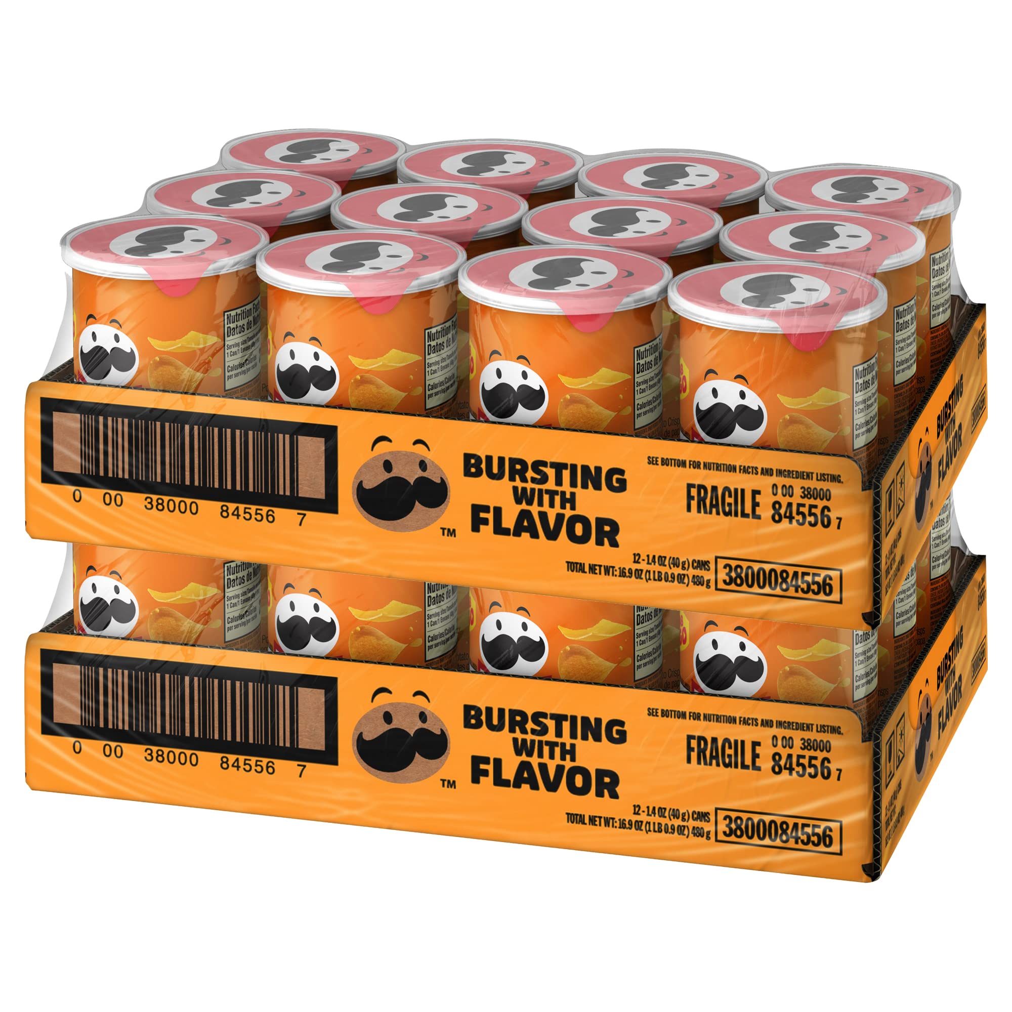 Pringles Cheddar Cheese Potato Crisps - 24 Pack | Lunch & Office Snacks, Kids Snacks, On-the-Go Treats | Perfect for School Lunches, Road Trips & Movie Nights
