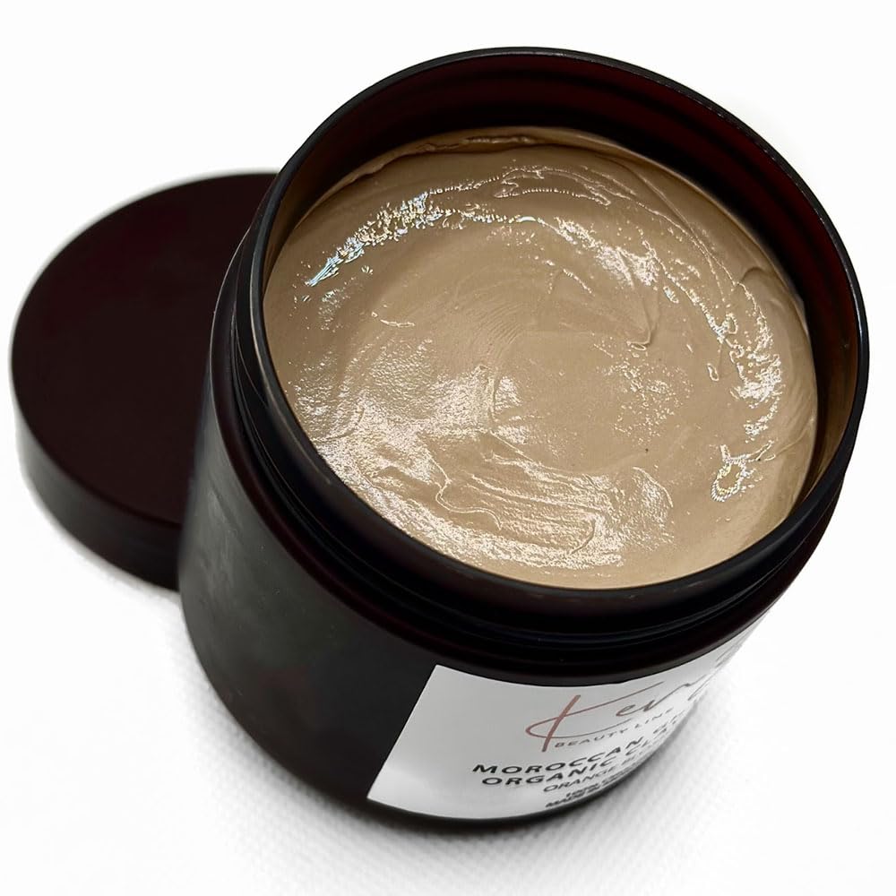 Organic Moroccan Ghassoul Clay Face Mask with Argan Oil - Deep Cleansing, Pore Tightening, Blackhead Removal & Anti-Aging Treatment | Natural Clay Mask for Glowing Skin | Perfect for Spa Days & Self-Care Routines