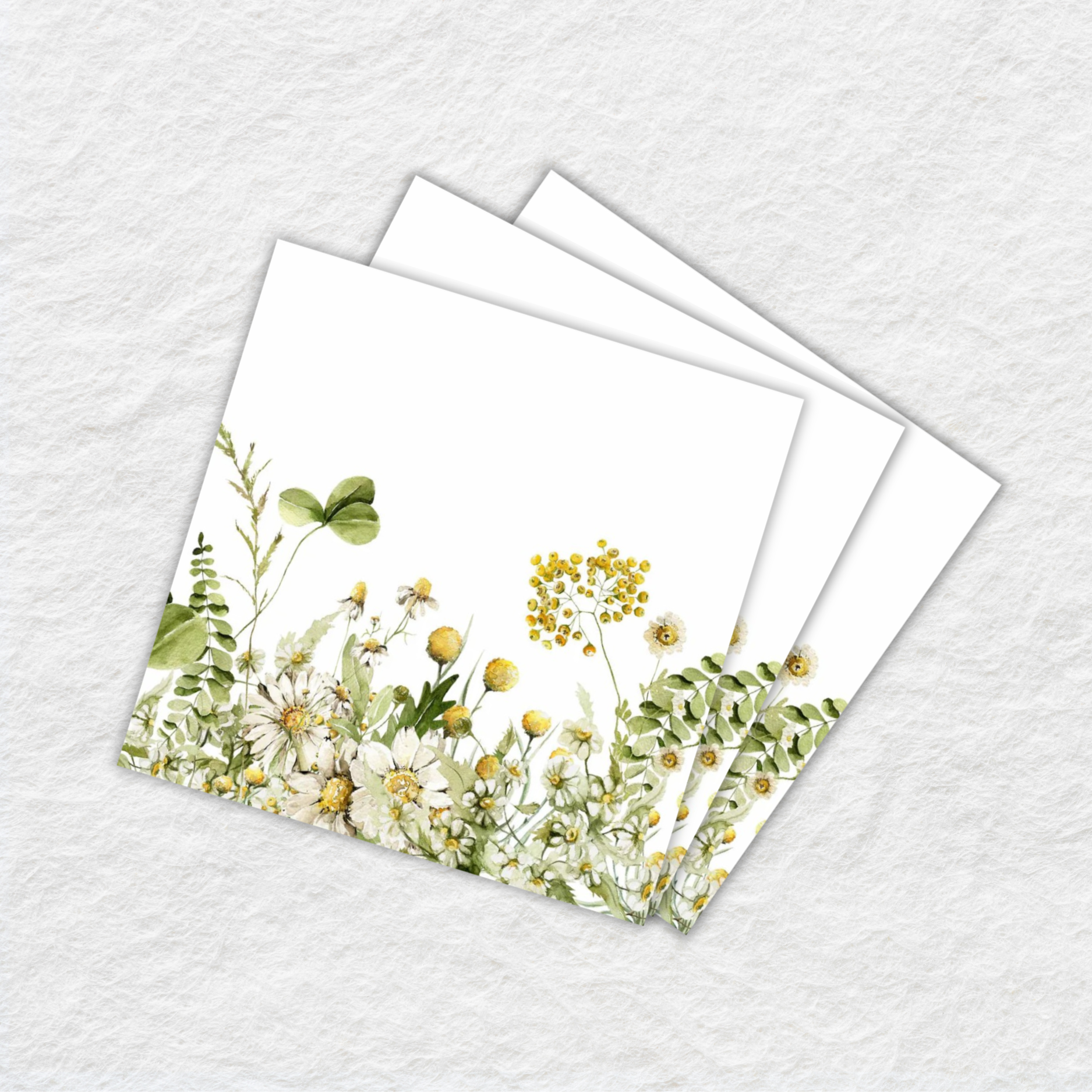 Disposable Paper Cocktail Napkins 16 Pack - Daisy Floral Design for Parties, Weddings & Home Decor | Eco-Friendly Paper Drink Napkins for Beverages, Cocktails & Dining