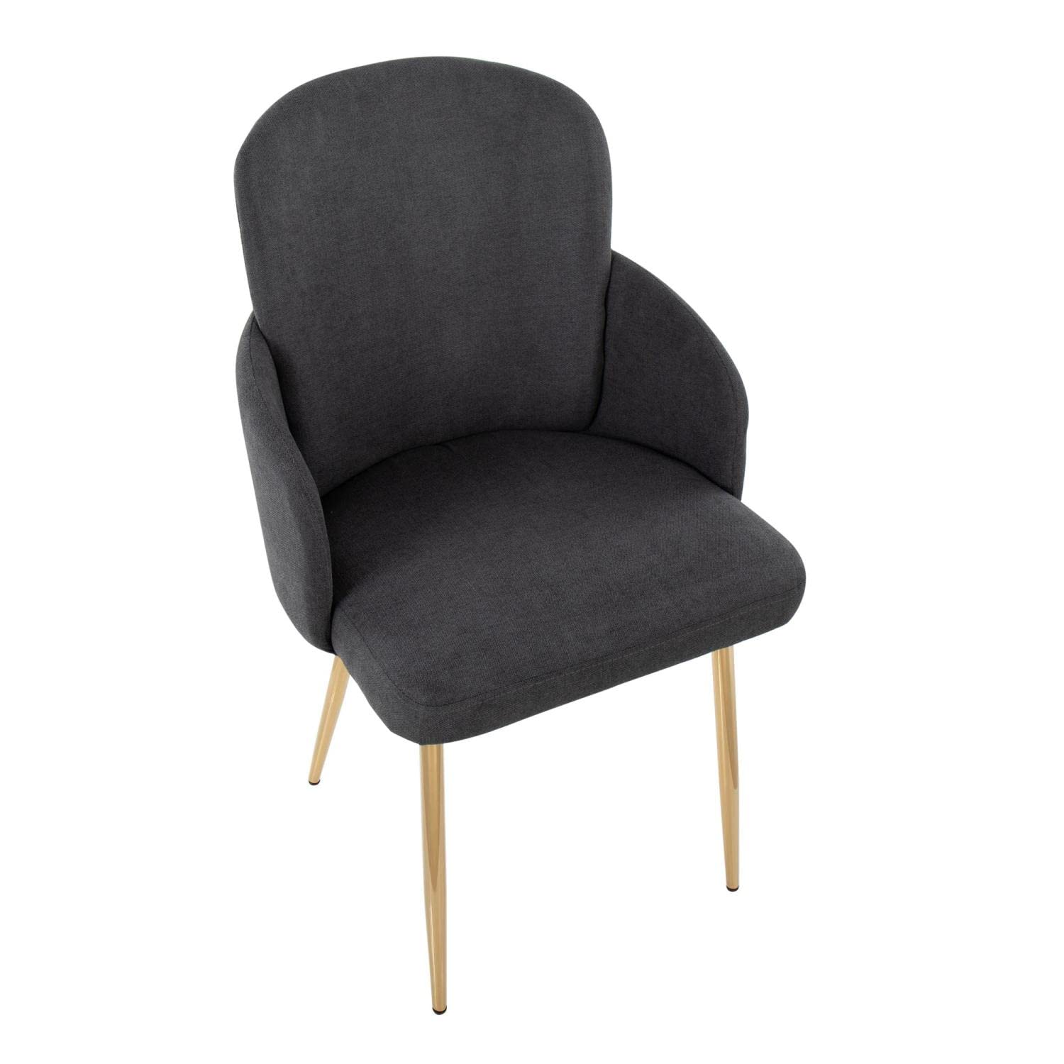LumiSource Dahlia Upholstered Dining Chairs Set of 2 - Modern Kitchen Chairs for Dining Table, Comfortable Contemporary Seating for Home, Restaurant & Office Use