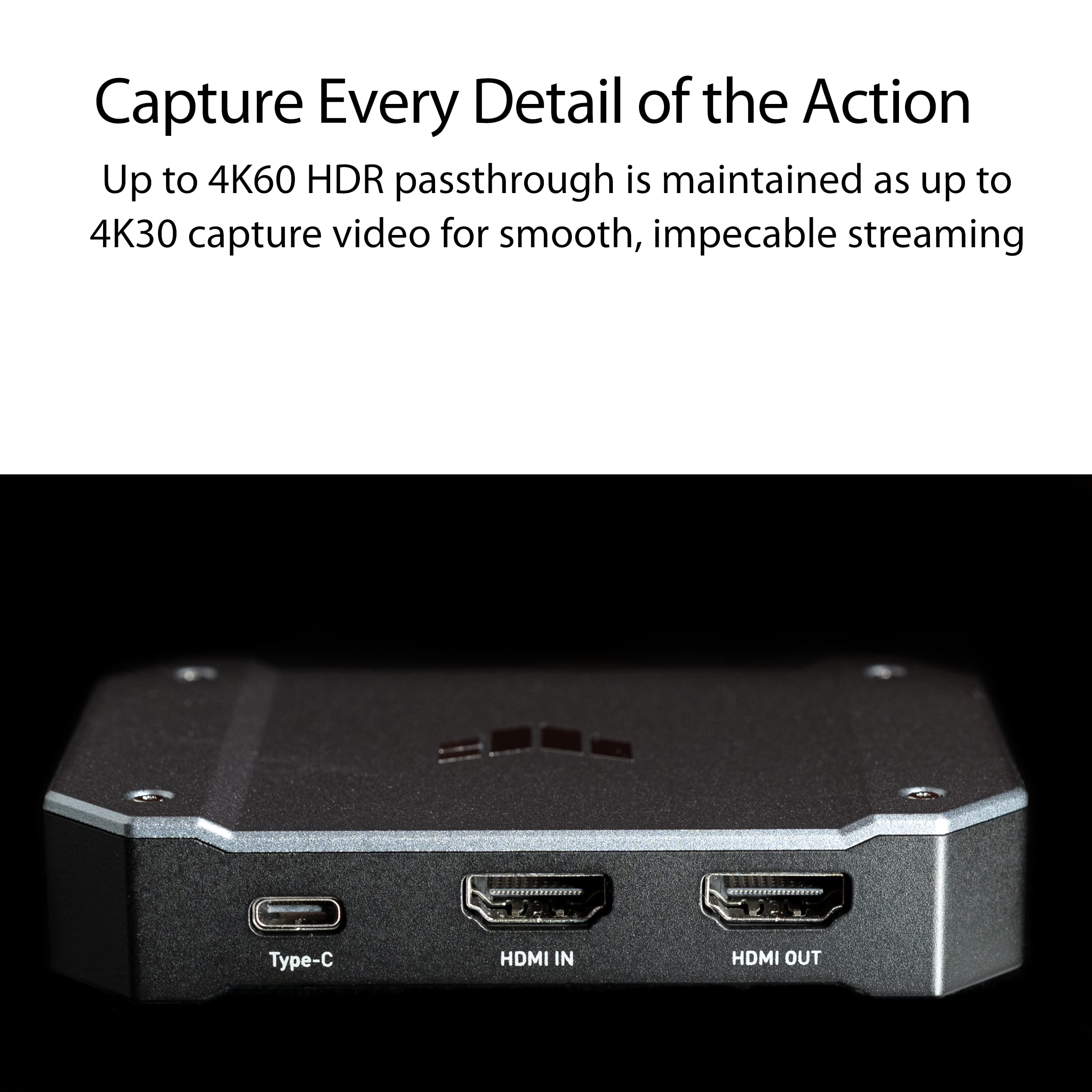 ASUS TUF Gaming Capture Card - 4K60 Passthrough & FHD120 Capture, USB-C 3.2 Gen1, Low Latency for PS5, Xbox Series X/S, PC Streaming - Perfect for Twitch, YouTube & OBS Live Game Streaming