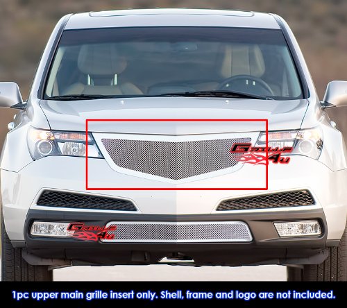 APS Compatible with Acura MDX 2010-2013 Main Upper Stainless Steel Chrome Mesh Front Grill Grille Insert H76801T - Upgrade Your Vehicle's Style for Enhanced Road Presence