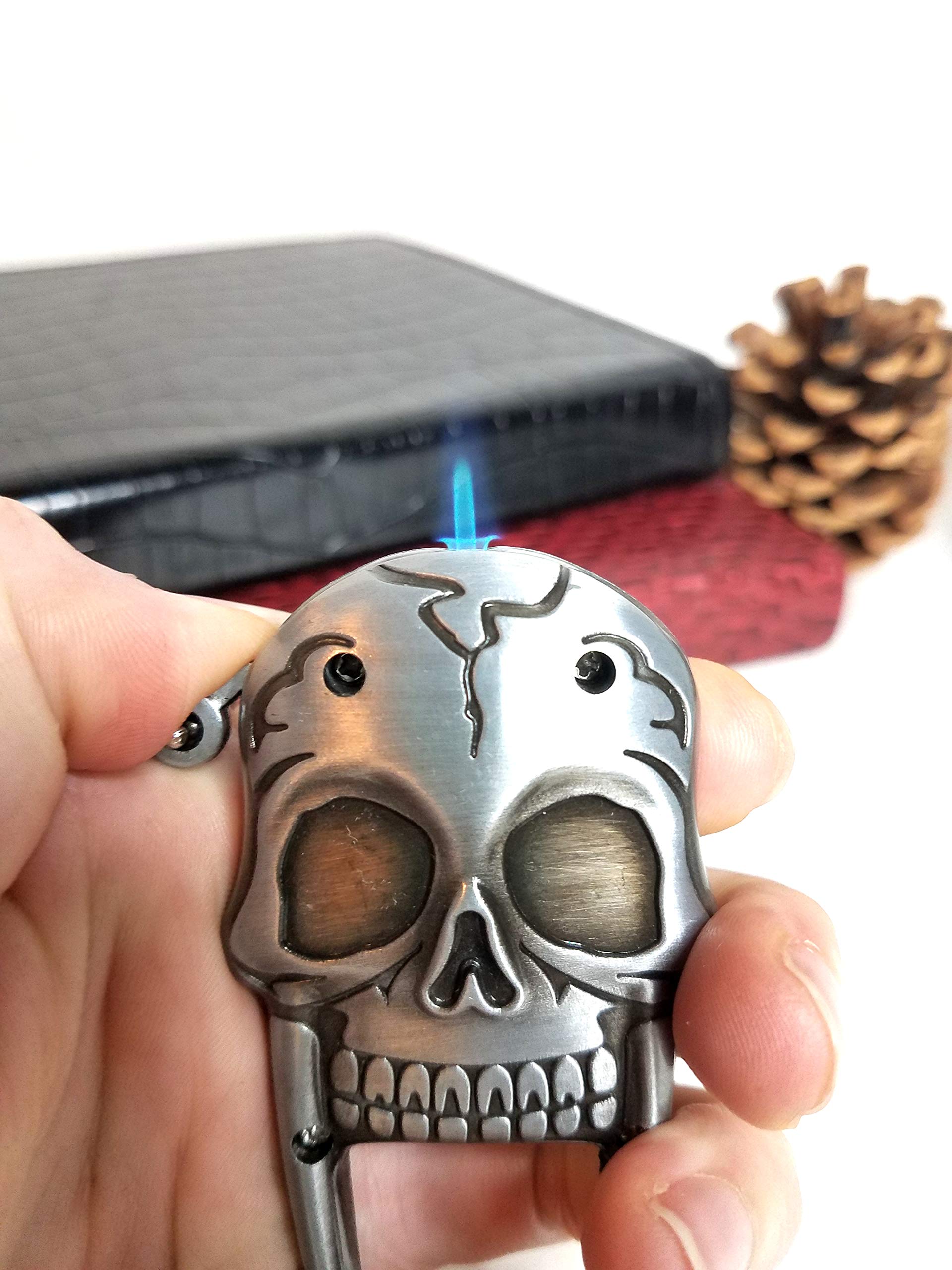 Skull Butane Lighter - Refillable Punk Collectible (Copper) for Parties & Gifts