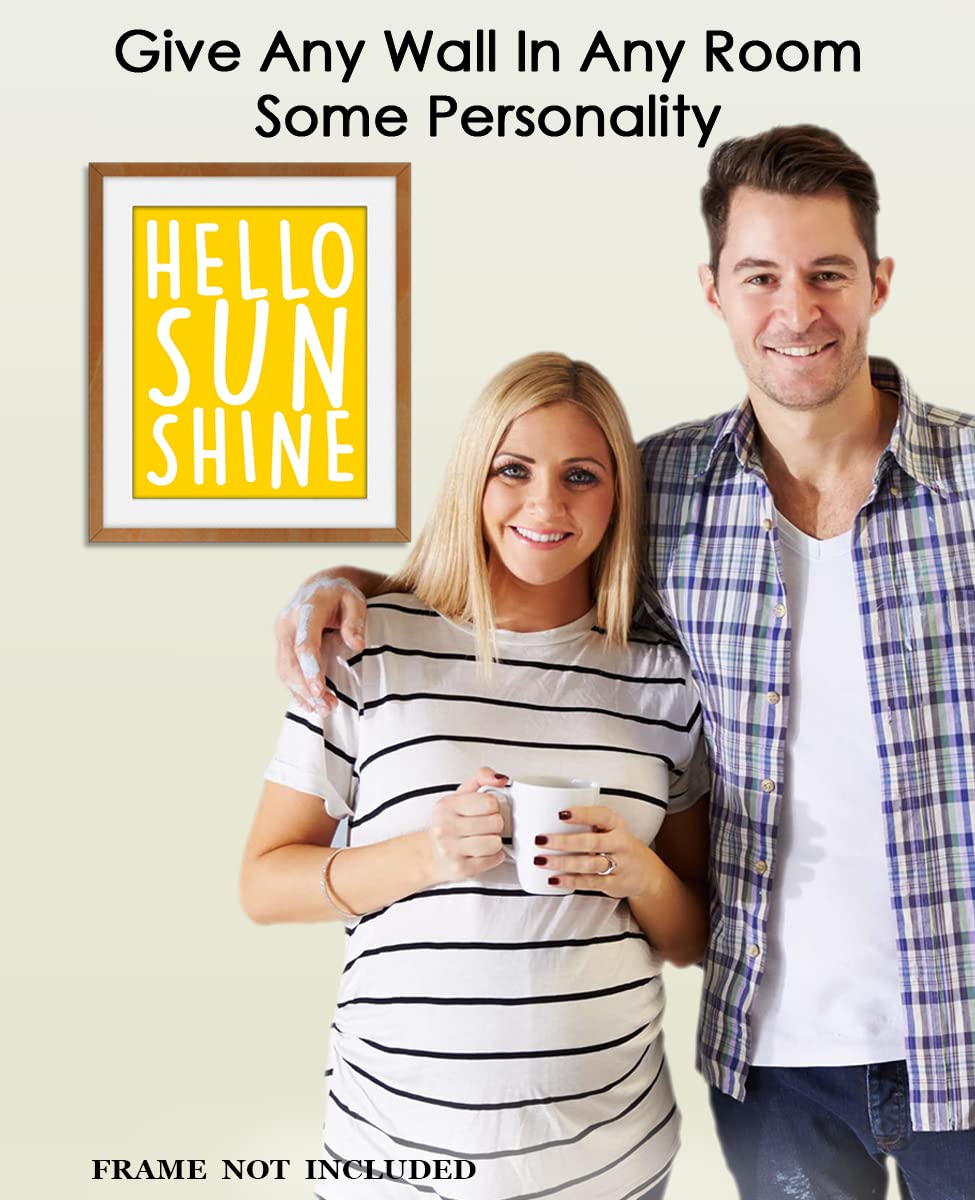 Hello Sunshine Nursery Decor - 8x10 Unframed Wall Art for Baby & Kids Room - Perfect Baby Shower Gift